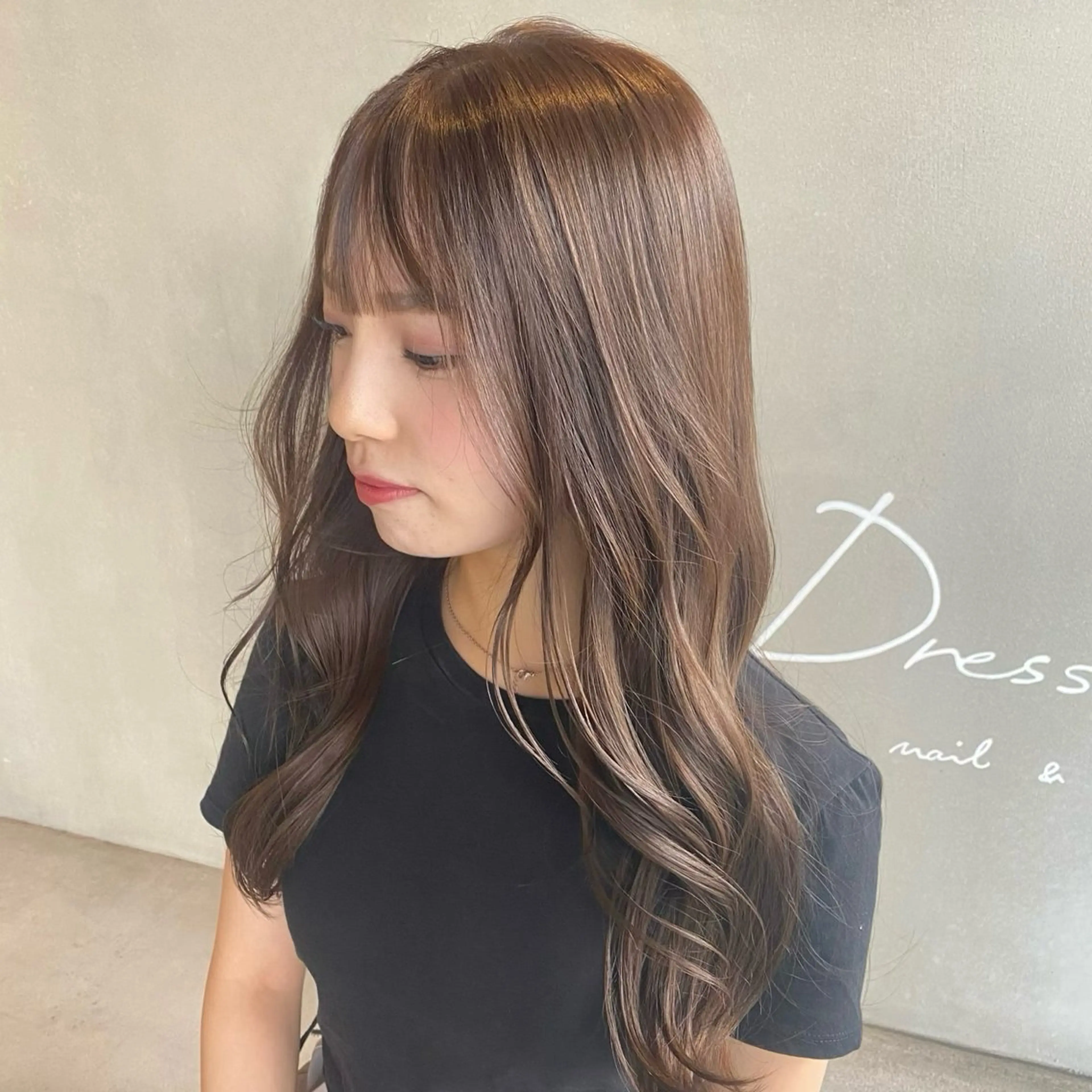 ロング カラー ブリーチ 透明感カラー ダブルカラー ブリーチなしカラー カット ヘアカラー ベージュ/オリーブ/ miyabiのヘアスタイル