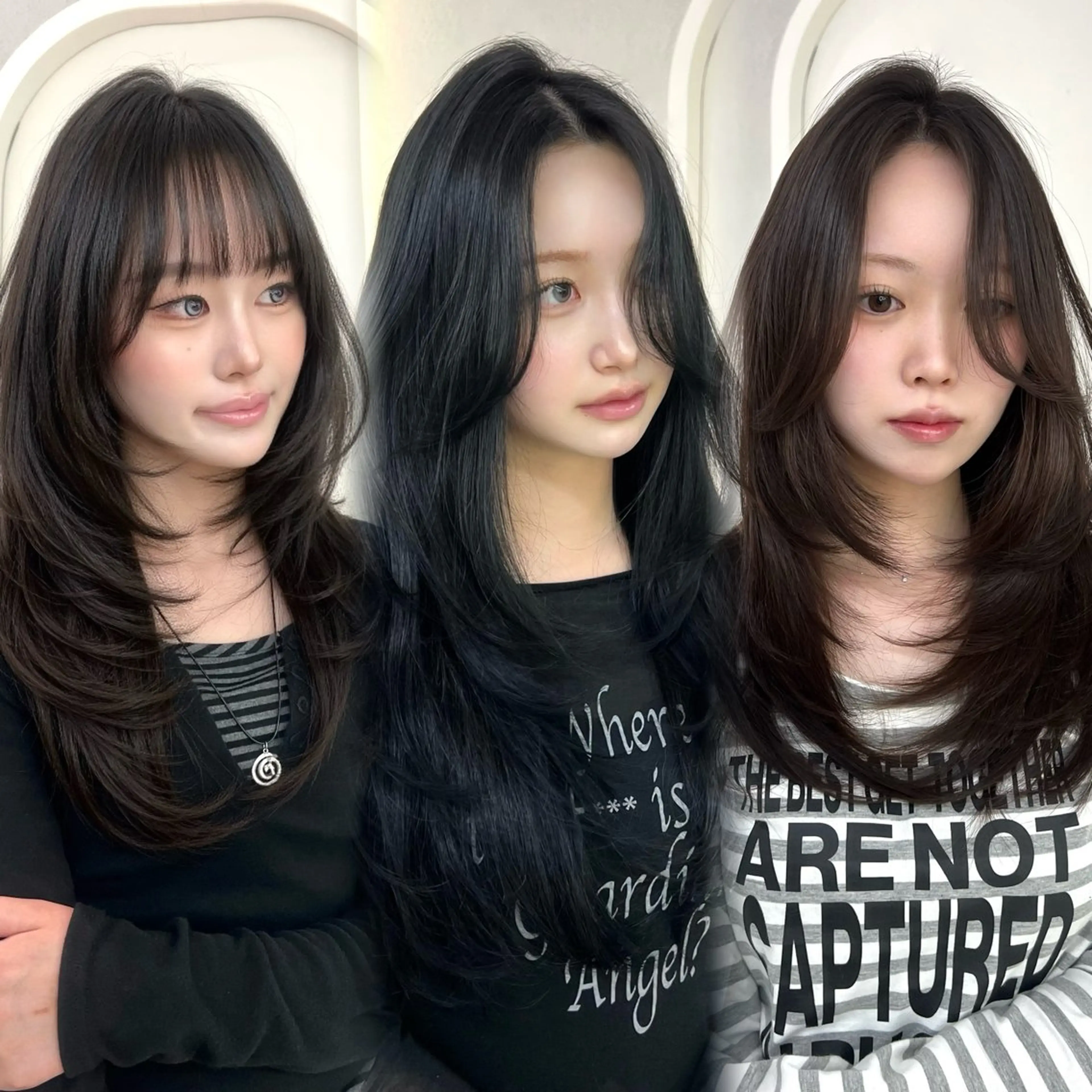 ロング カラー ハッシュカット 韓国風ヘア レイヤーカット GAGA所属・GAGA AMIKAのヘアスタイル