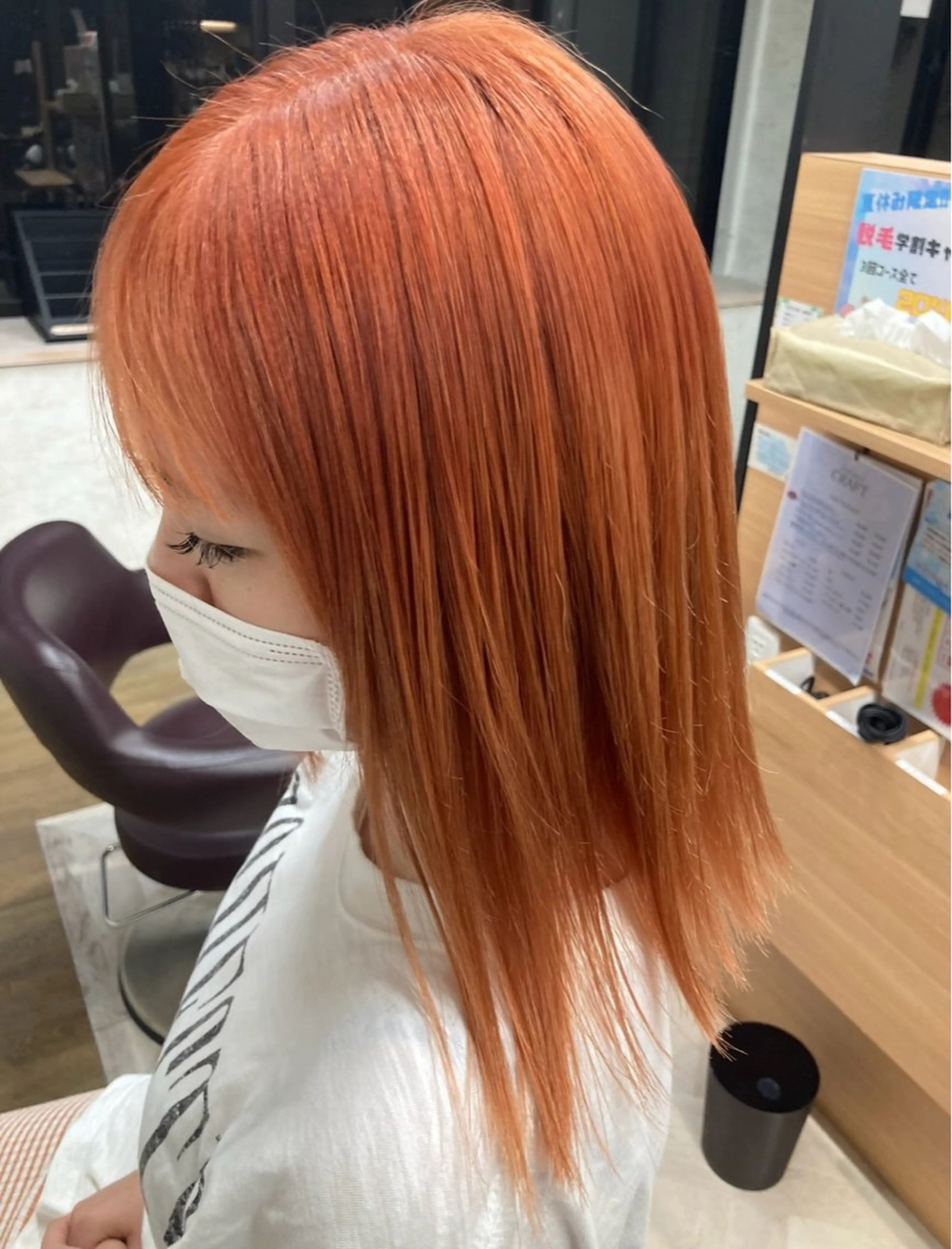 カラー オレンジ TELAHAIR岡野 春奈のヘアスタイル