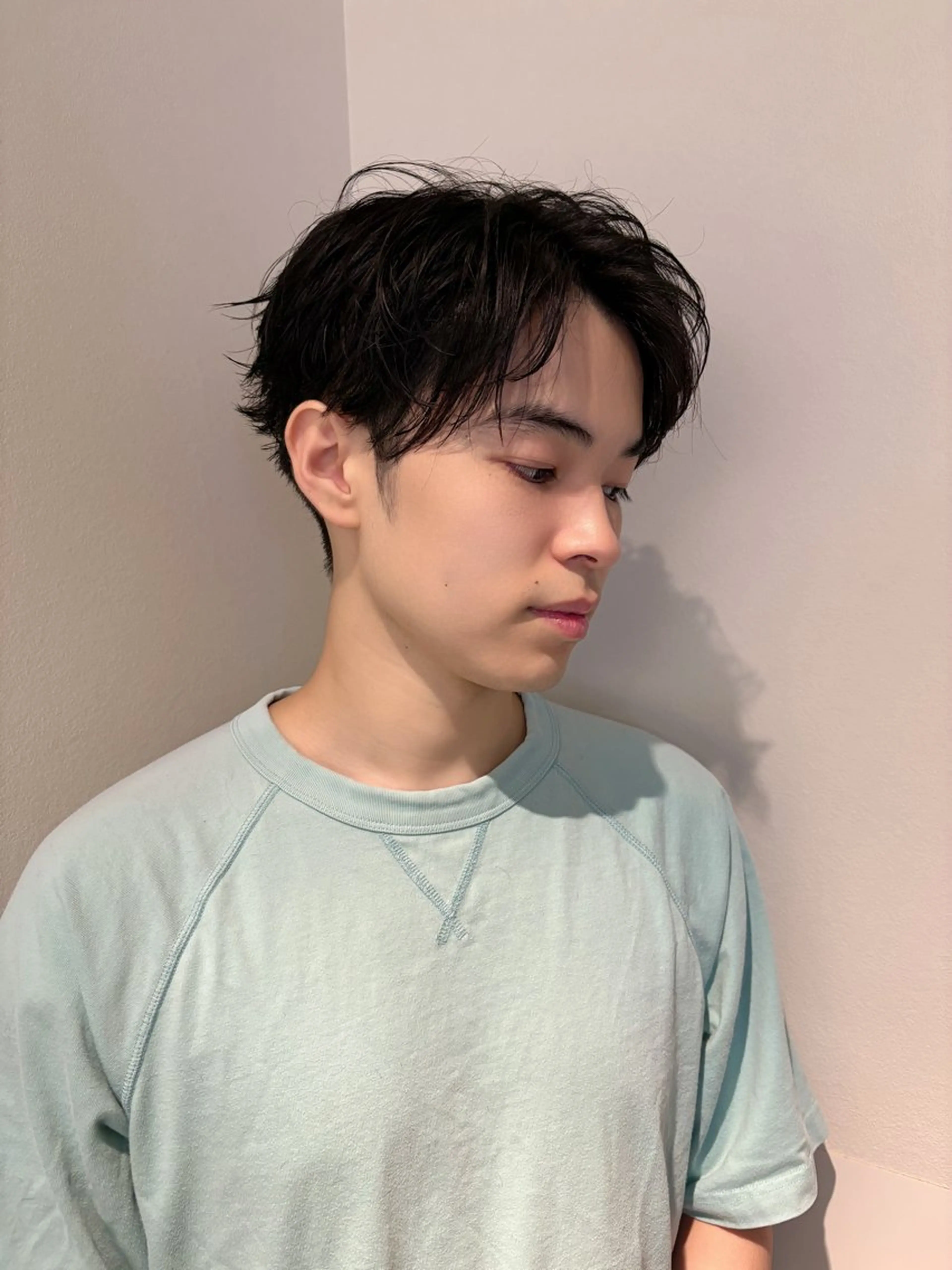 ショート メンズ センターパート 直毛救済パーマ/神奈 川/生田/木村のヘアスタイル