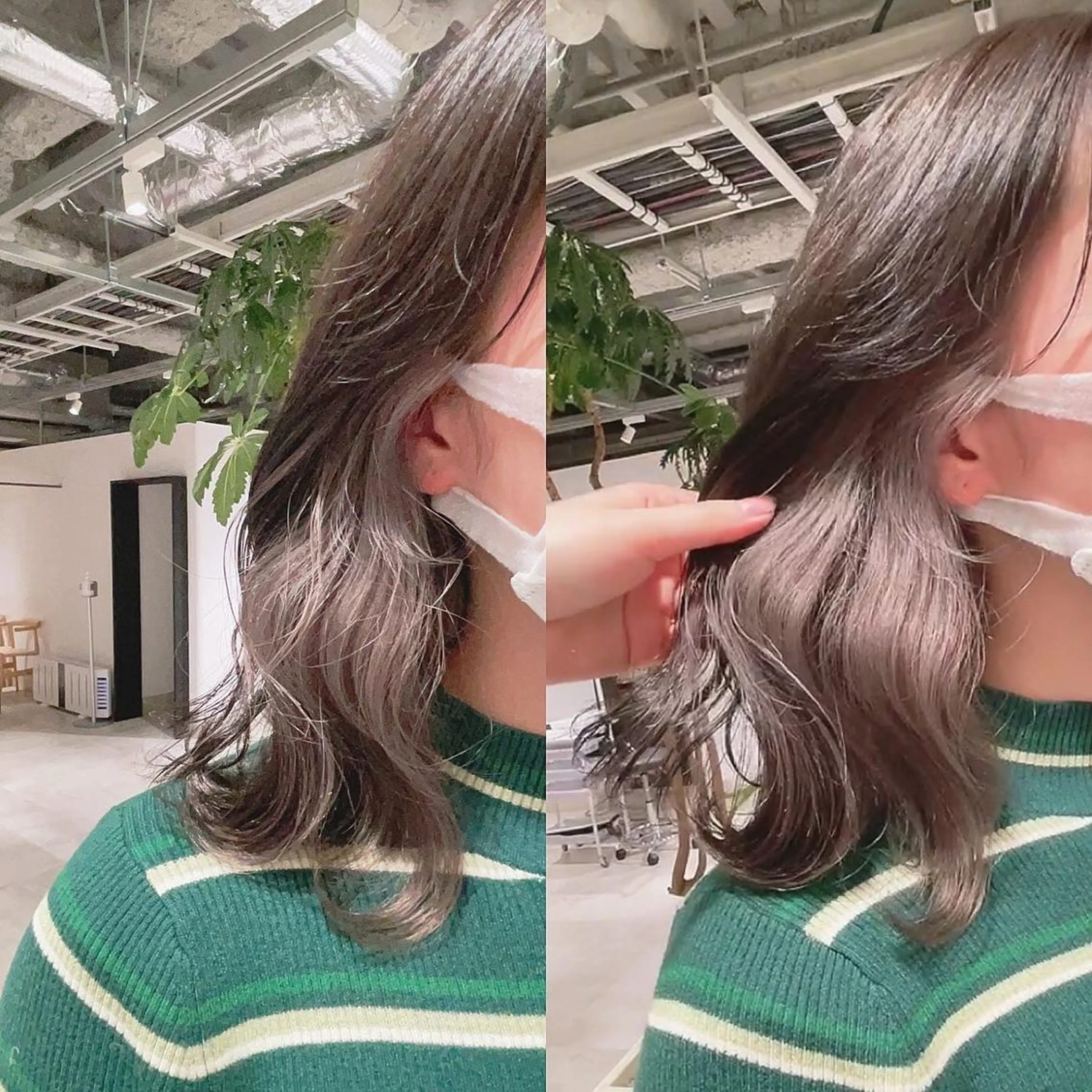 セミロング カラー ブリーチ 透明感カラー イヤリングカラー インナーカラー ヘアカラー トリートメント 渋谷:インナーカラー ／🍒エリカ🍒のヘアスタイル