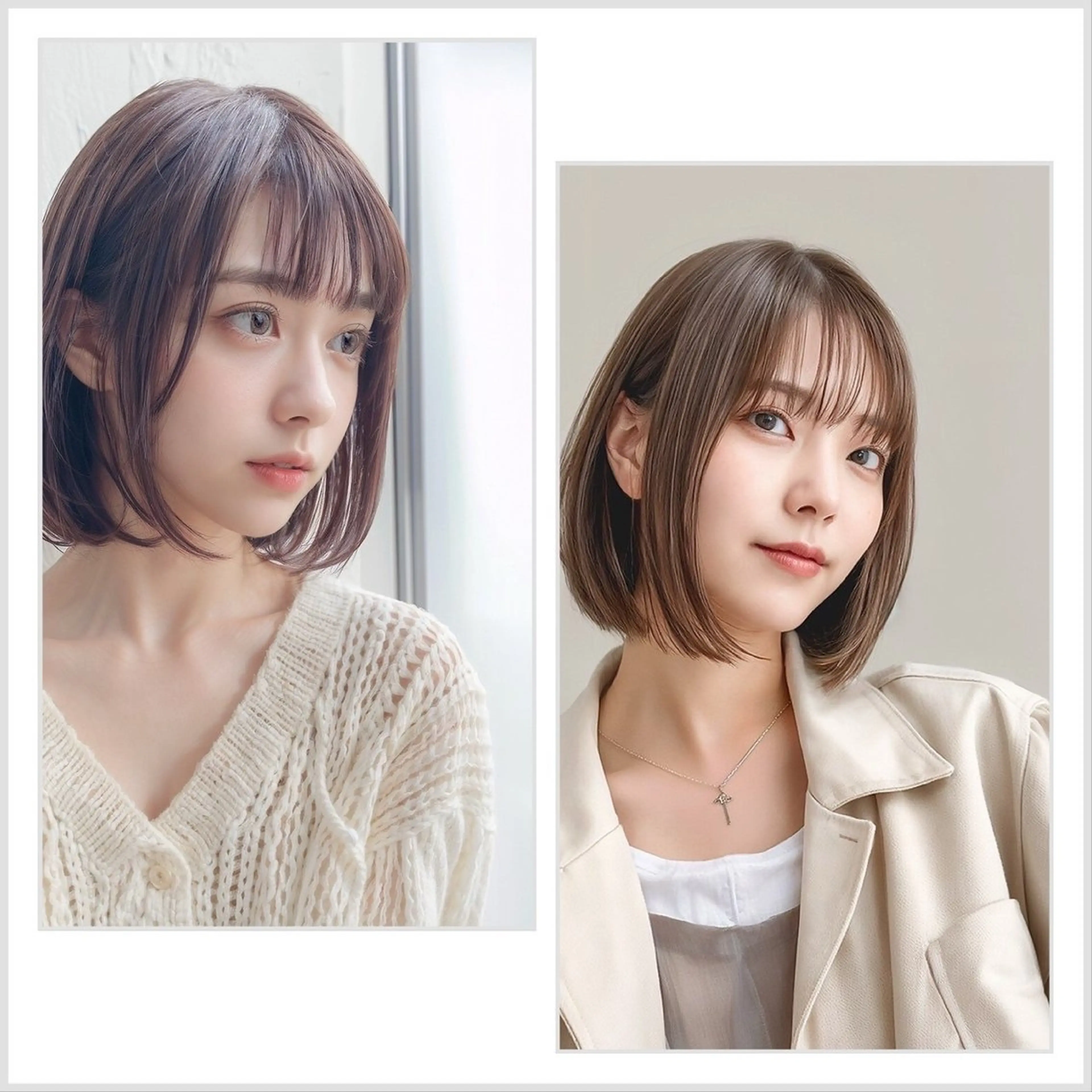 ミディアム カラー ダブルカラー ハイトーンカラー ボブ 顔周りカット 髪質改善 カット ヘアカラー トリートメント RISE SWELL 江坂momoneのヘアスタイル