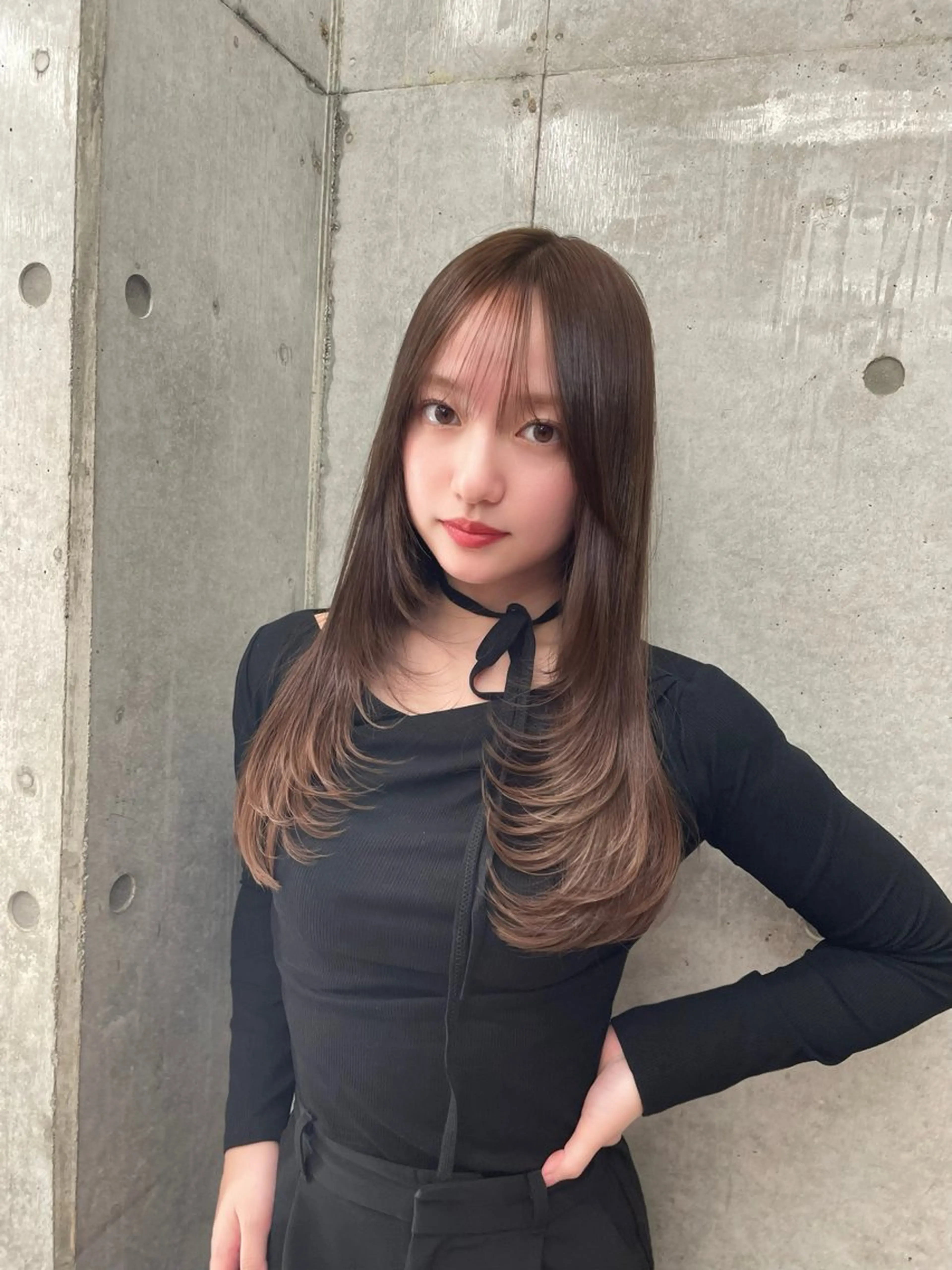 ロング カラー カット 縮毛矯正 トリートメント 韓国ヘア🇰🇷 レイヤー/芝春樹のヘアスタイル