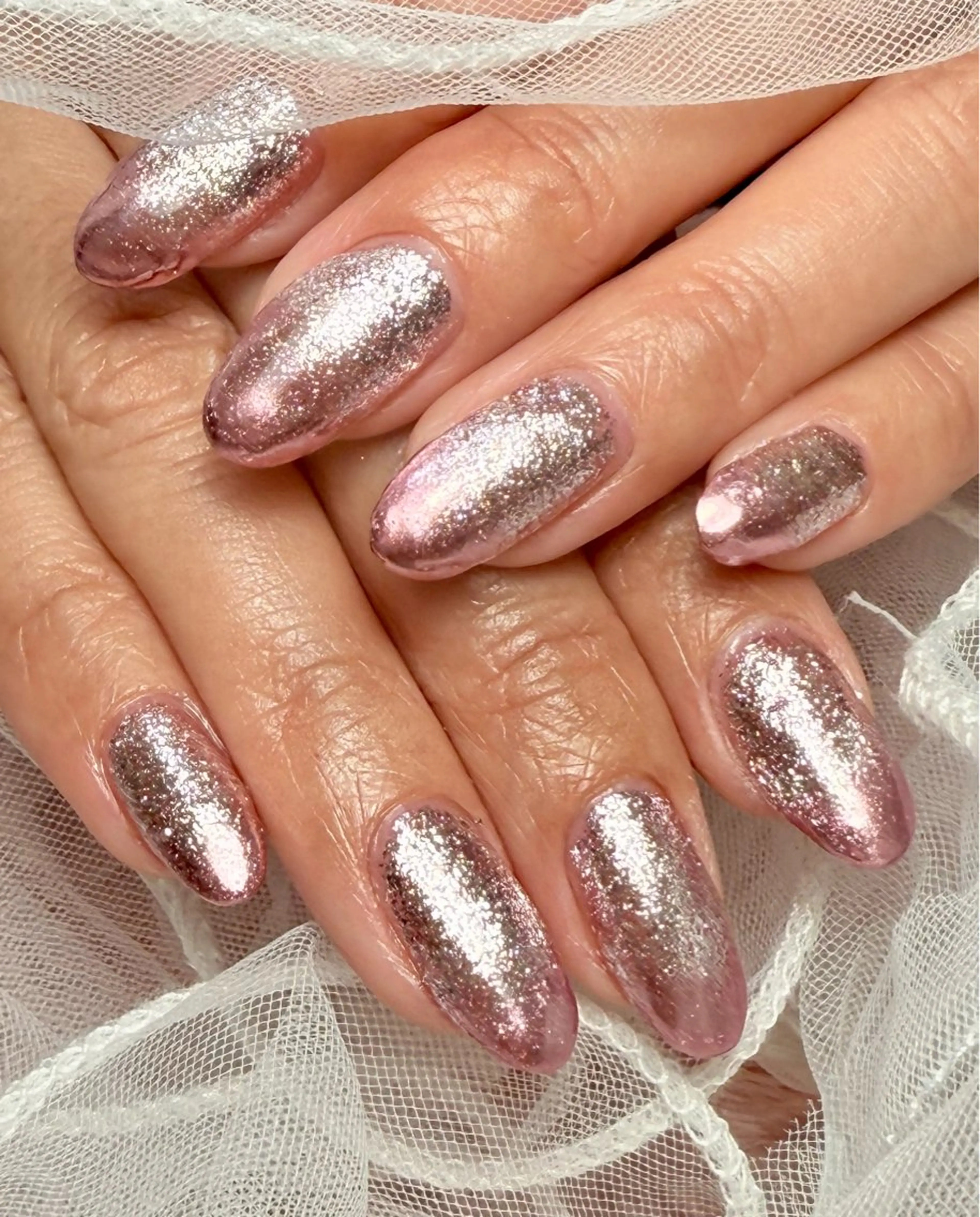 ネイル アートネイル チークネイル フラッシュネイル フラッシュマグ フレンチネイル M.N_ nailのネイルデザイン