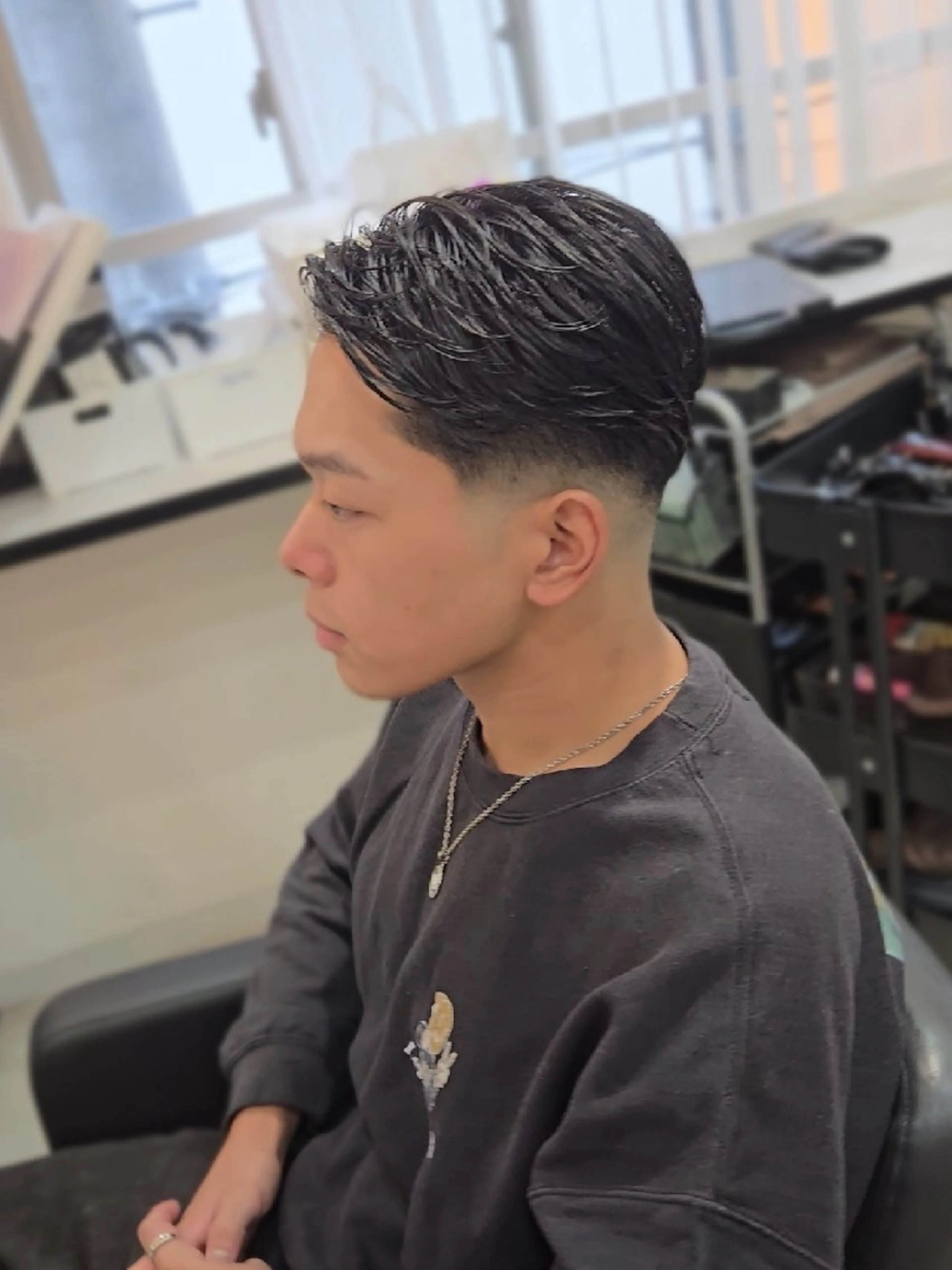 メンズ パーマ ショート メンズパーマ 七三 くせ毛 ショートヘア カット パーマ ヘアセット LEN名古屋/パーマ 海外ヘア/メンズ特化のヘアスタイル