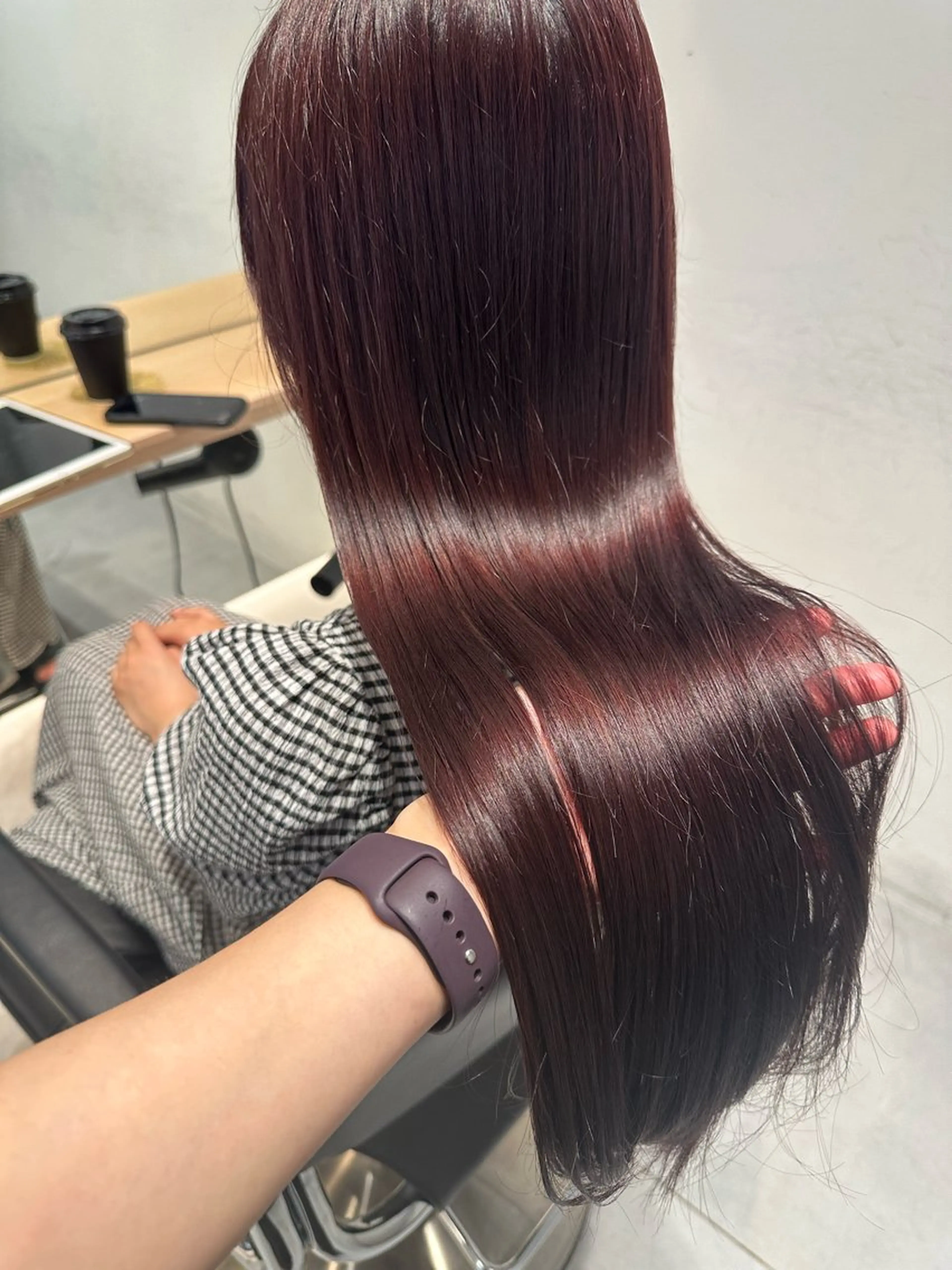 ロング カラー ヘアアレンジ ピンクカラー ヘアカラー オリーブ透明感カラー 表参道/MIKUのヘアスタイル