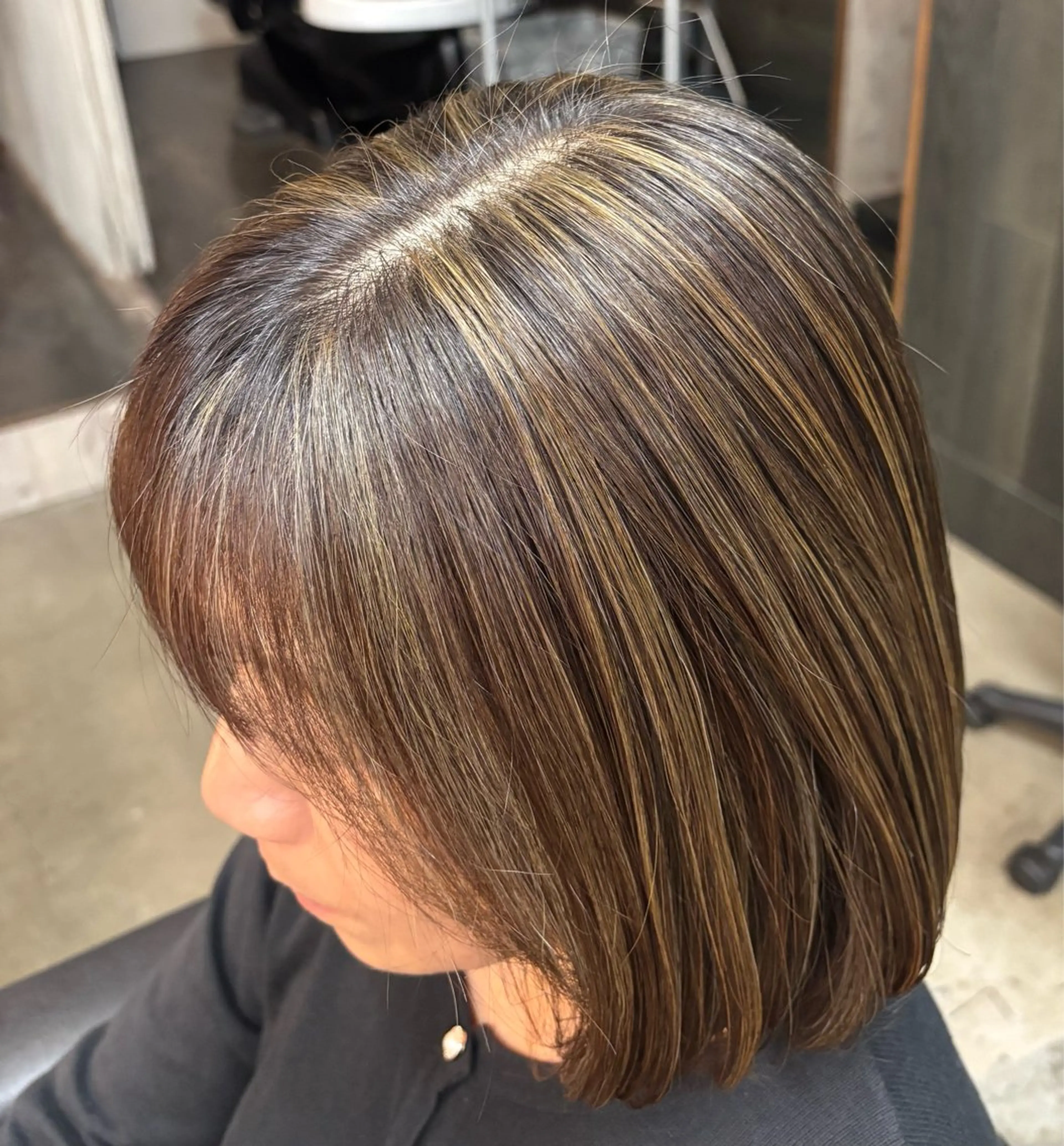 セミロング die schere Lob所属・カットモデル 木内優作のヘアスタイル