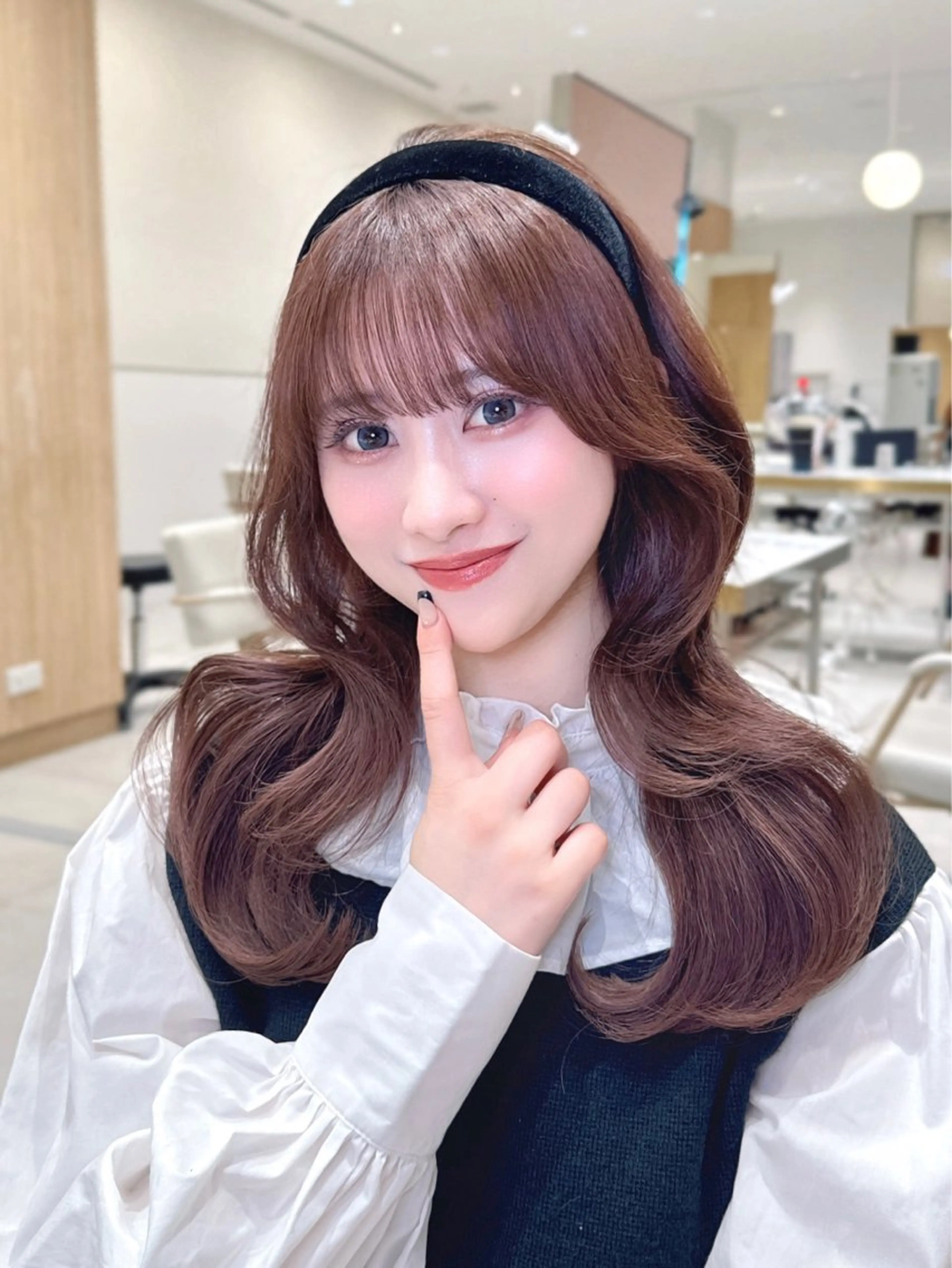 ミディアム カラー カット ヘアカラー トリートメント ヘッドスパ ヘアセット 韓国ヘア/レイヤー/ 顔まわり/りょーとのヘアスタイル