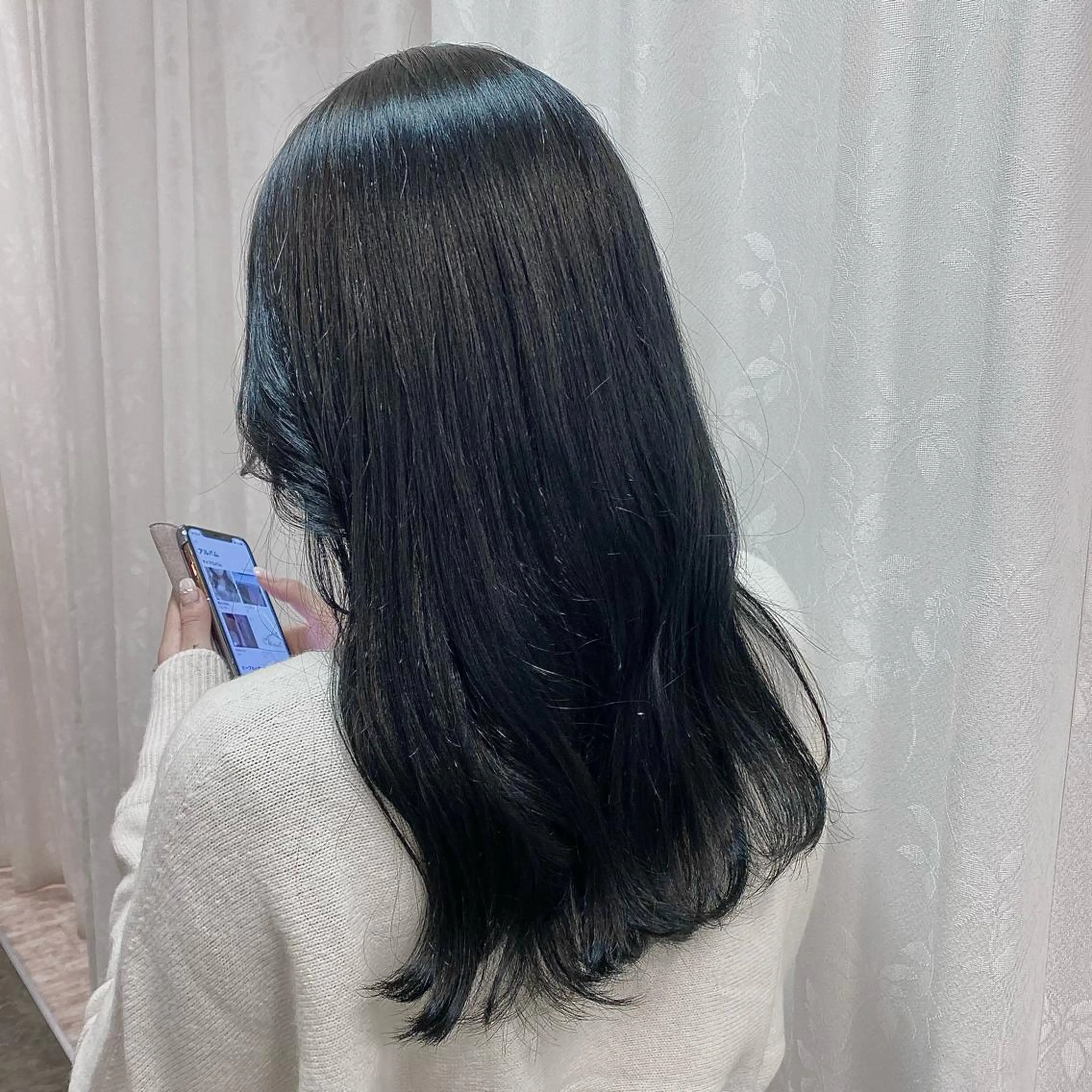 ロング カラー アッシュ ベージュカラー 黒髪 ブルーカラー ブルーブラック 心斎橋/ヘアセット MASAKIのヘアスタイル