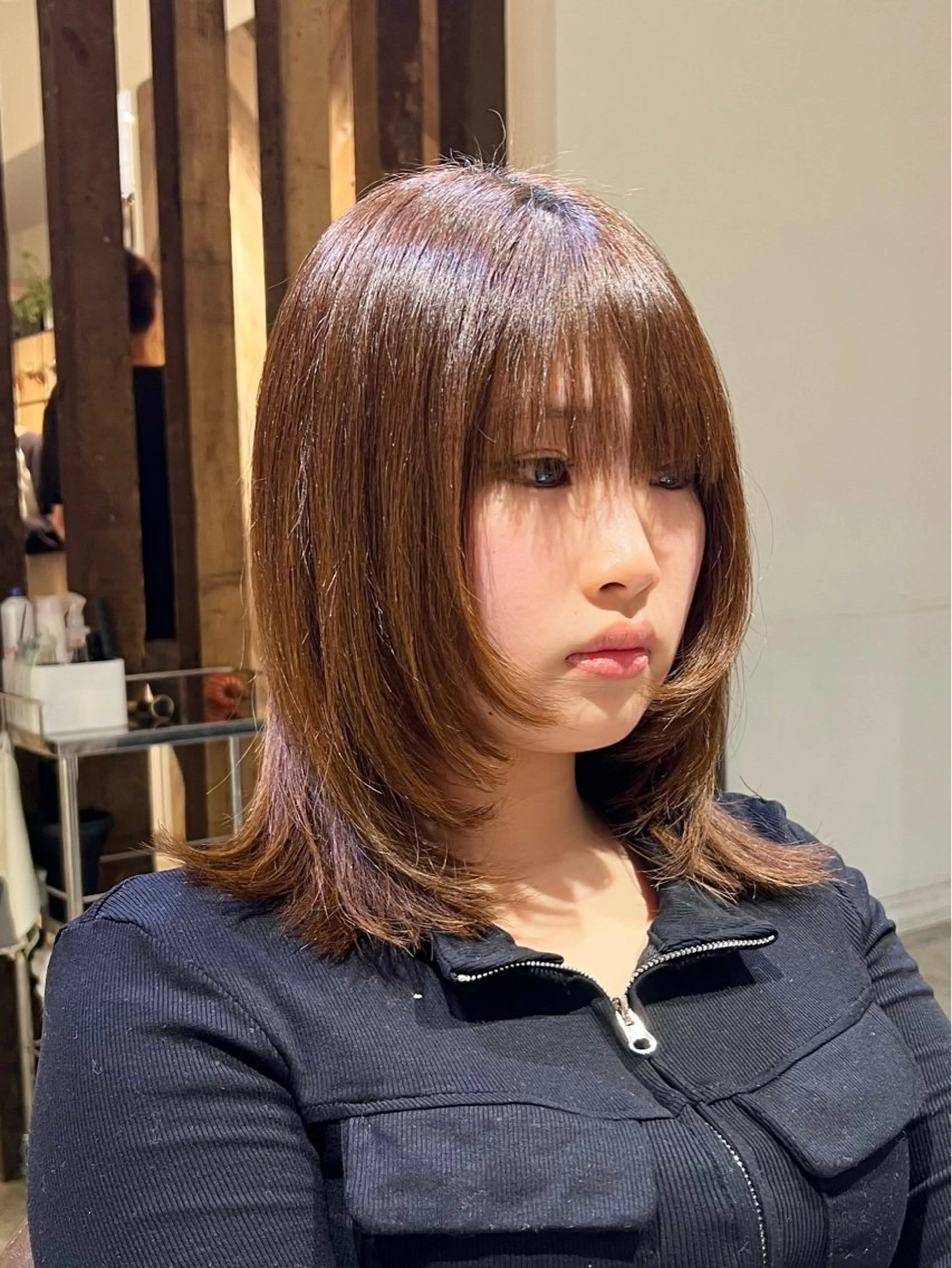 ミディアム カラー 髪質改善 ウルフカット カット ヘアカラー トリートメント 🐺ウルフカット特化 🐺/今川尚睦のヘアスタイル