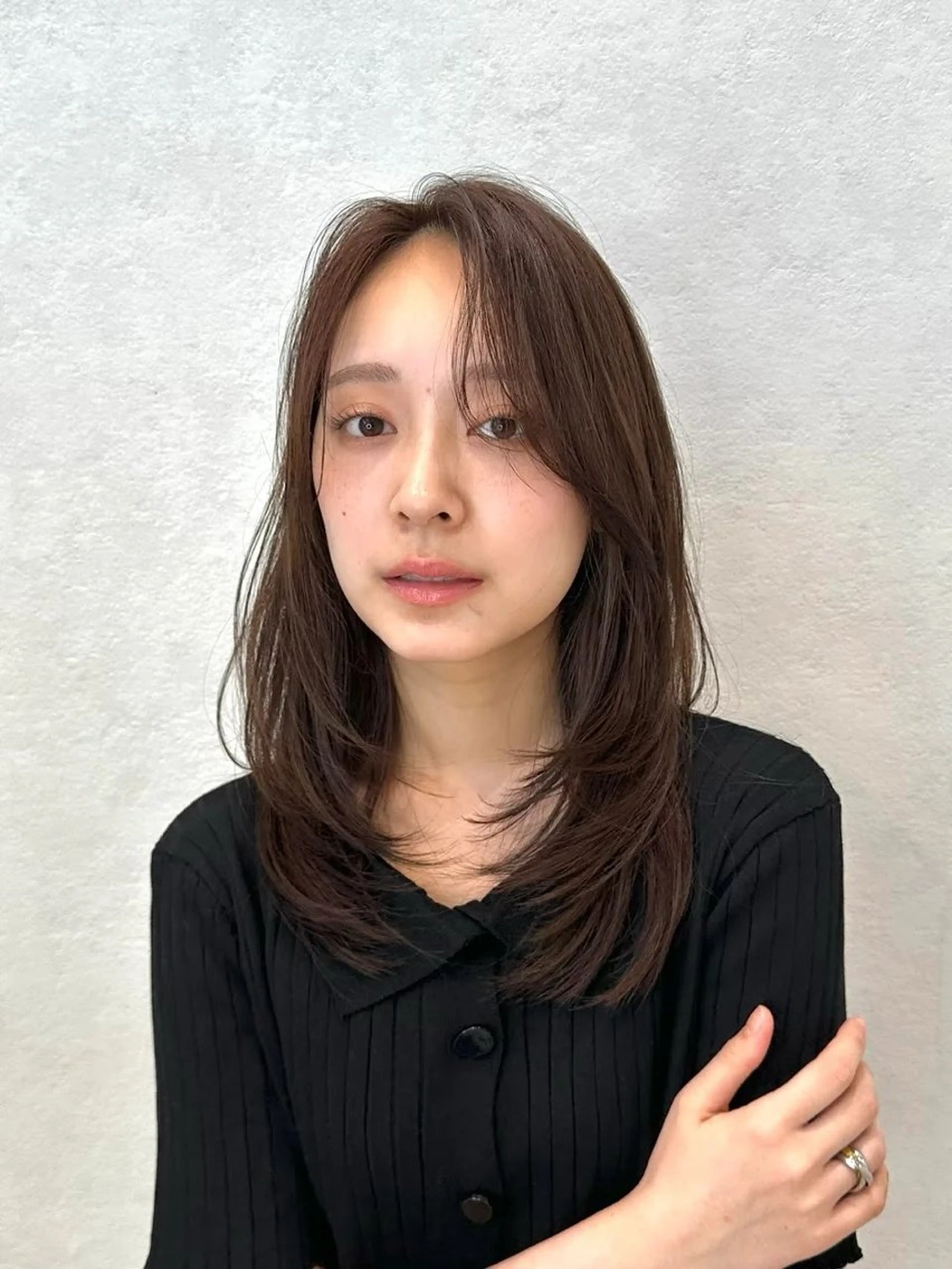 セミロング カラー パーマ カット ヘアカラー トリートメント ヘッドスパ kazuki【顔周り ×レイヤーカット】のヘアスタイル