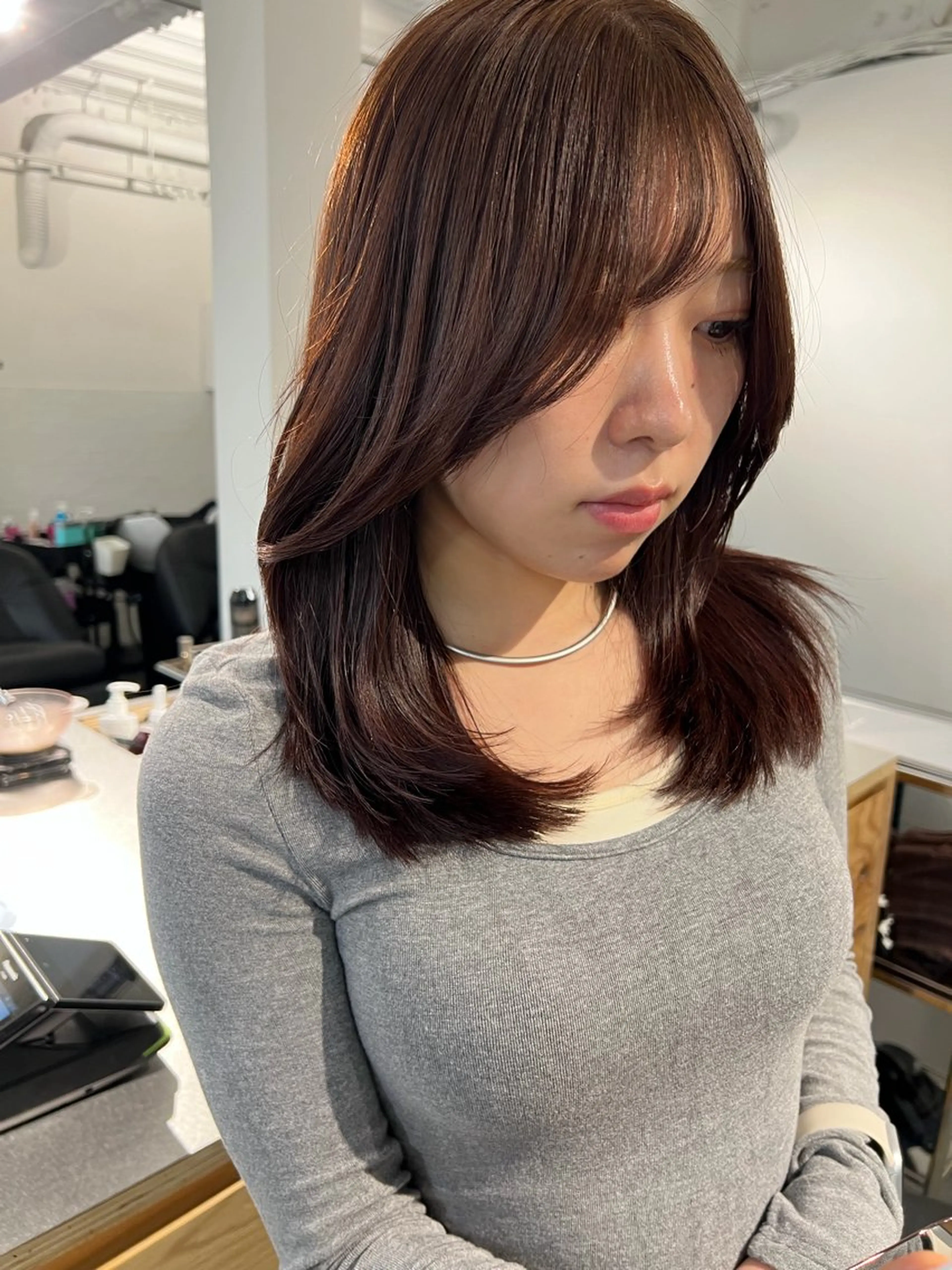 ミディアム カラー レイヤーカット カット sakoda shunkiのヘアスタイル