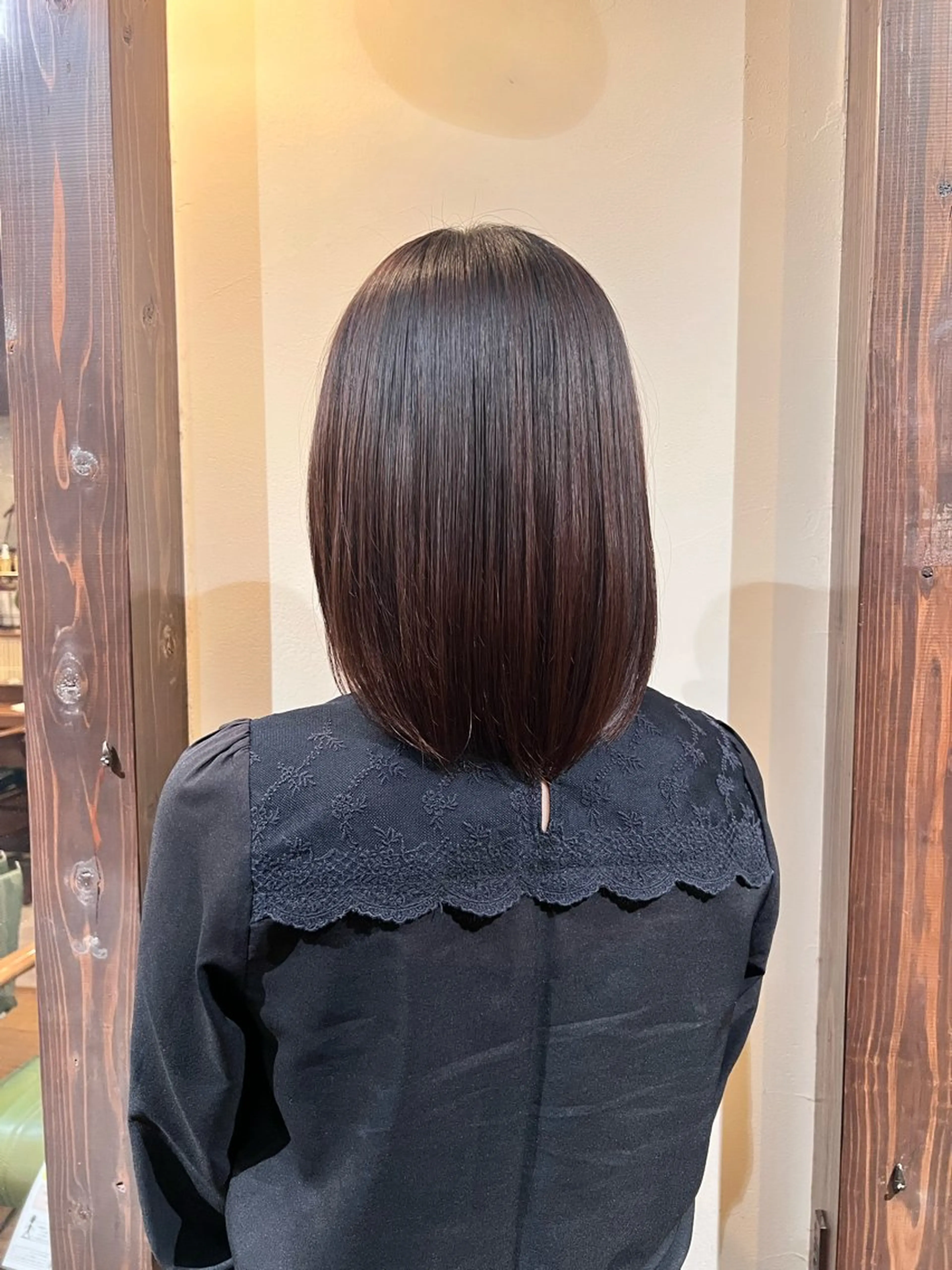 ミディアム 酸性ストレート 縮毛矯正 まゆ/髪質改善 ストレート/スパ🫧のヘアスタイル