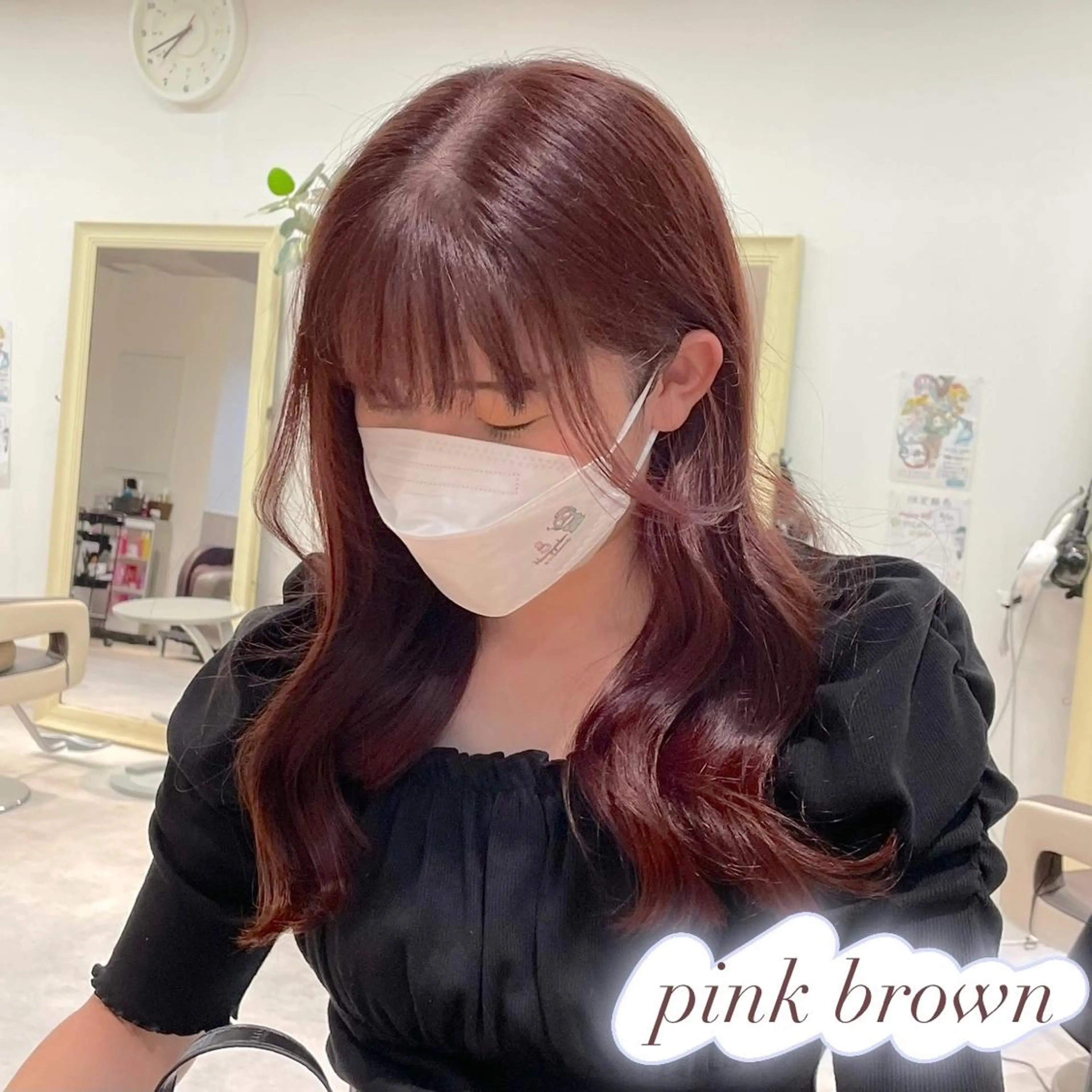 ロング カラー ブラウンカラー ピンクカラー ピンクブラウン カット ヘアカラー ピンクカラー🎀/ ミルクティー🍼花音のヘアスタイル