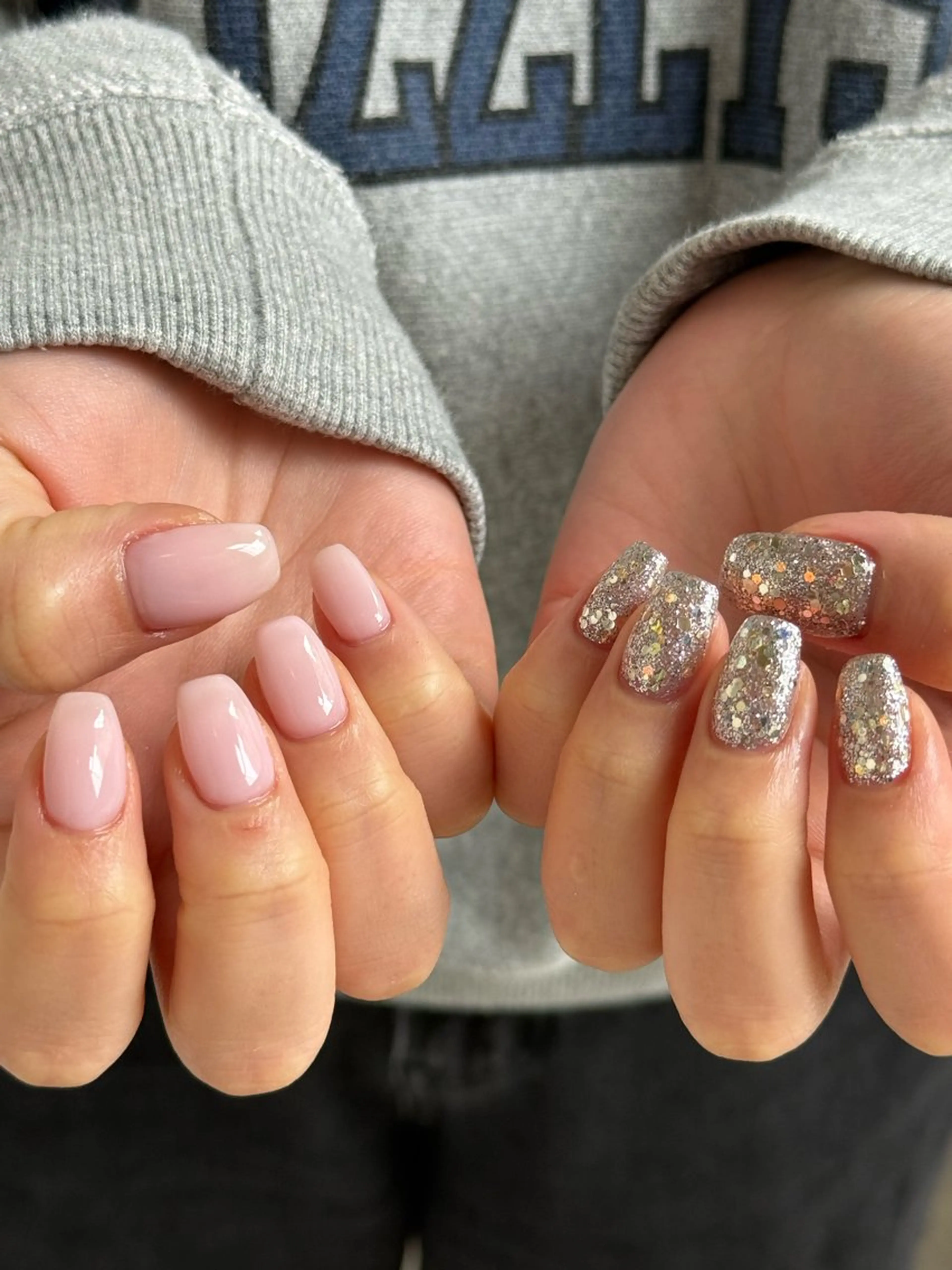 ネイル カジュアル ラメ(グリッター) ニュアンスネイル オフィスネイル ワンカラーネイル ハンドネイル filonnail /　kotoneのネイルデザイン