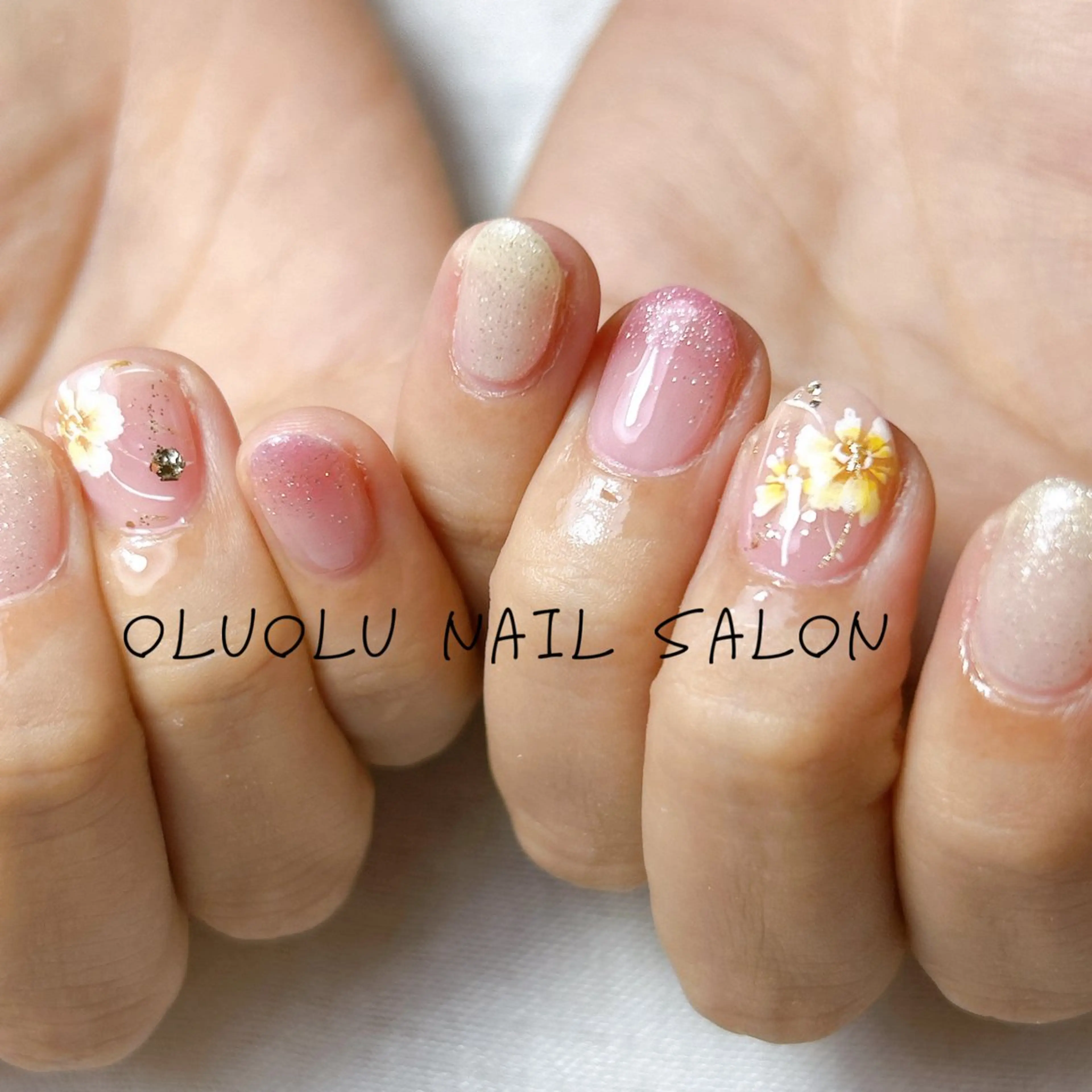 ネイル オフィスネイル ピンク oluolu nailsalonのネイルデザイン