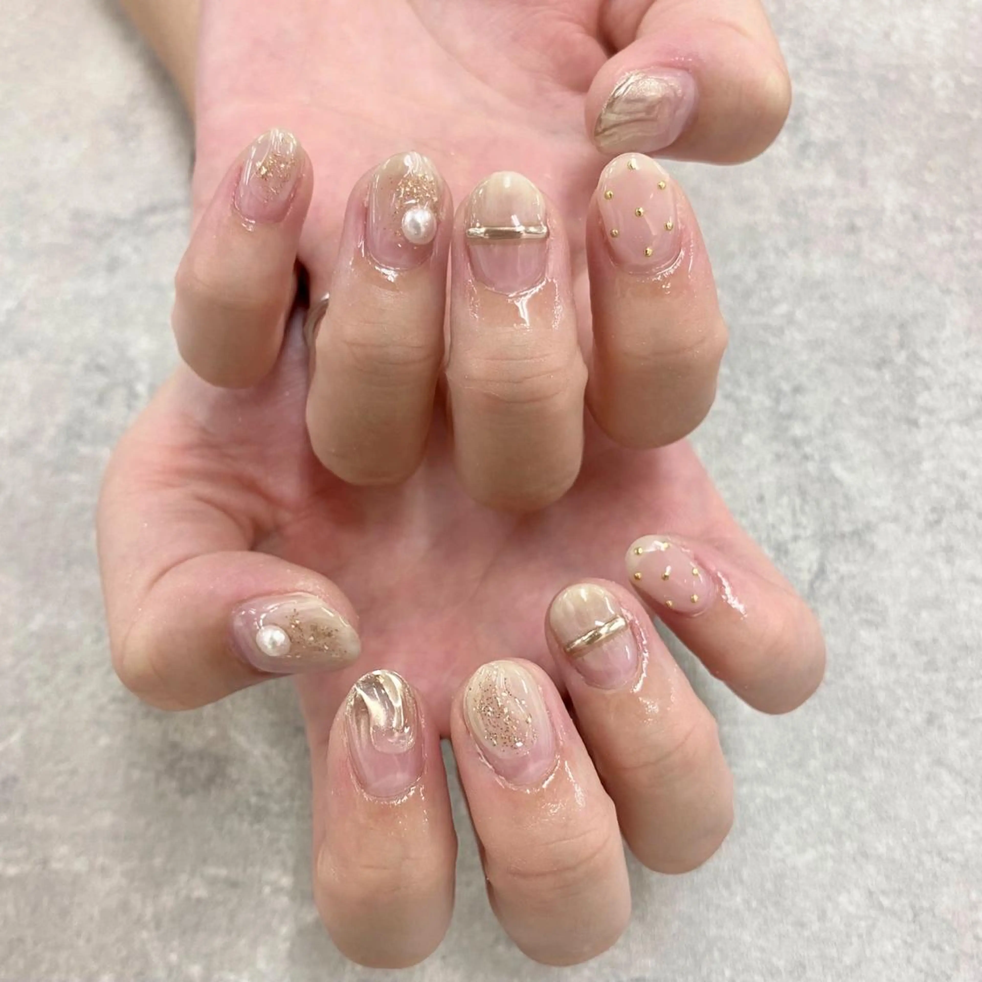 ネイル フットネイル フレンチネイル ジェルネイル ガラスフレンチ グラデーション ハンドネイル NUMAZAWA KASUMIのネイルデザイン