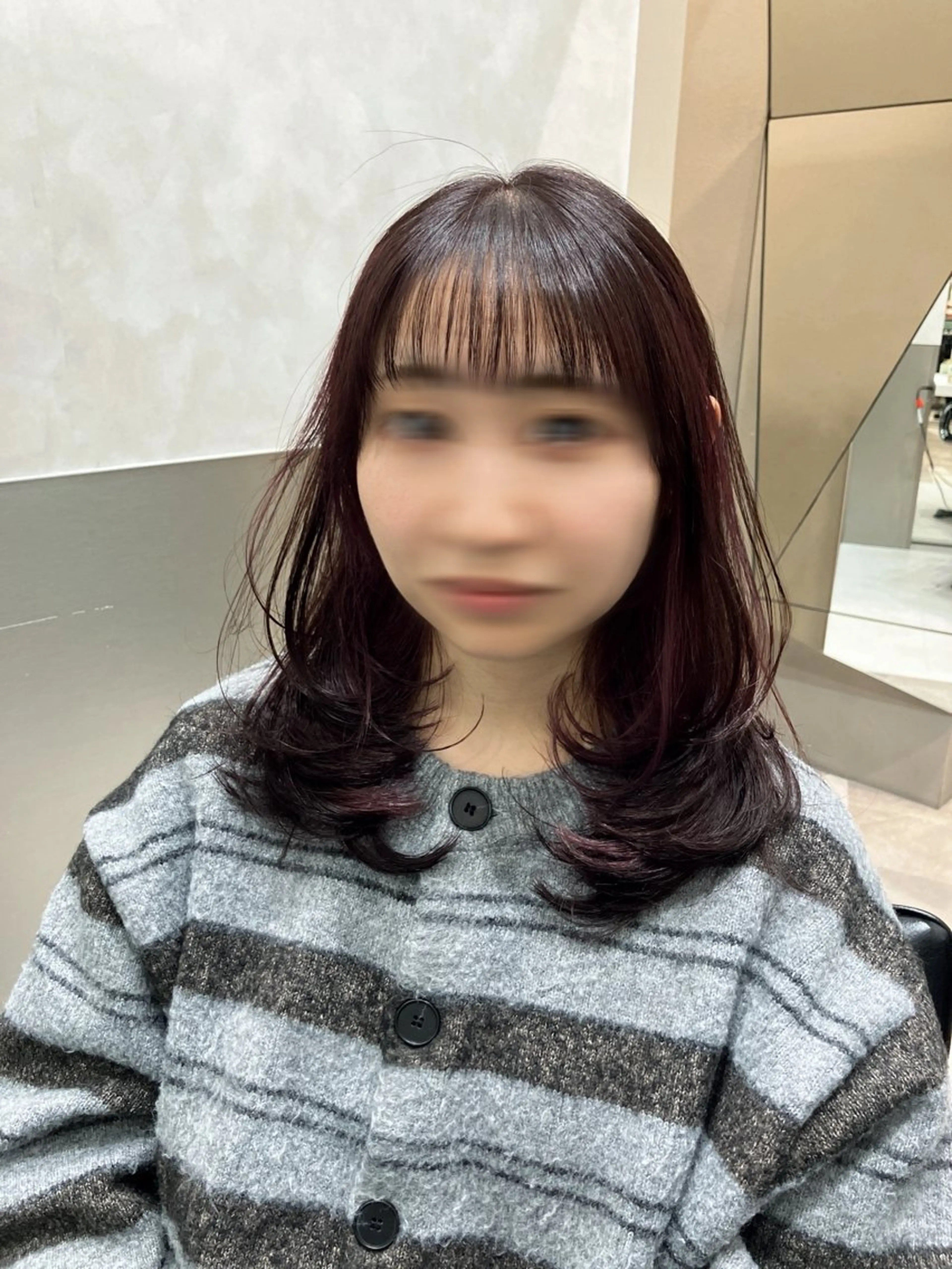 セミロング カラー カット ヘアカラー トリートメント 💖ブリーチなし透明 感💖ASAHIのヘアスタイル