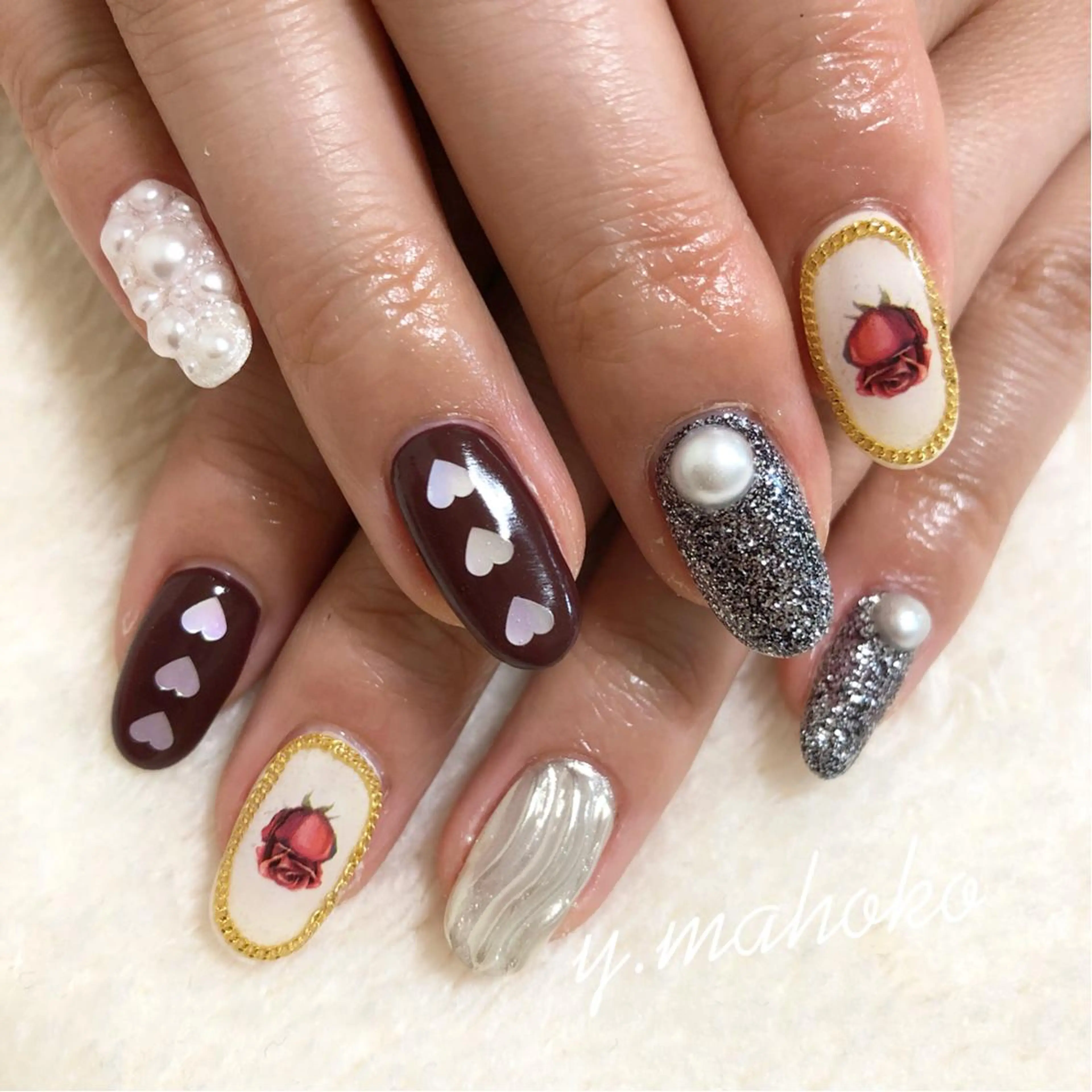ネイル ハンドネイル She nail studio 原宿所属・パラジェル有/ スカルプ/mahoのネイルデザイン