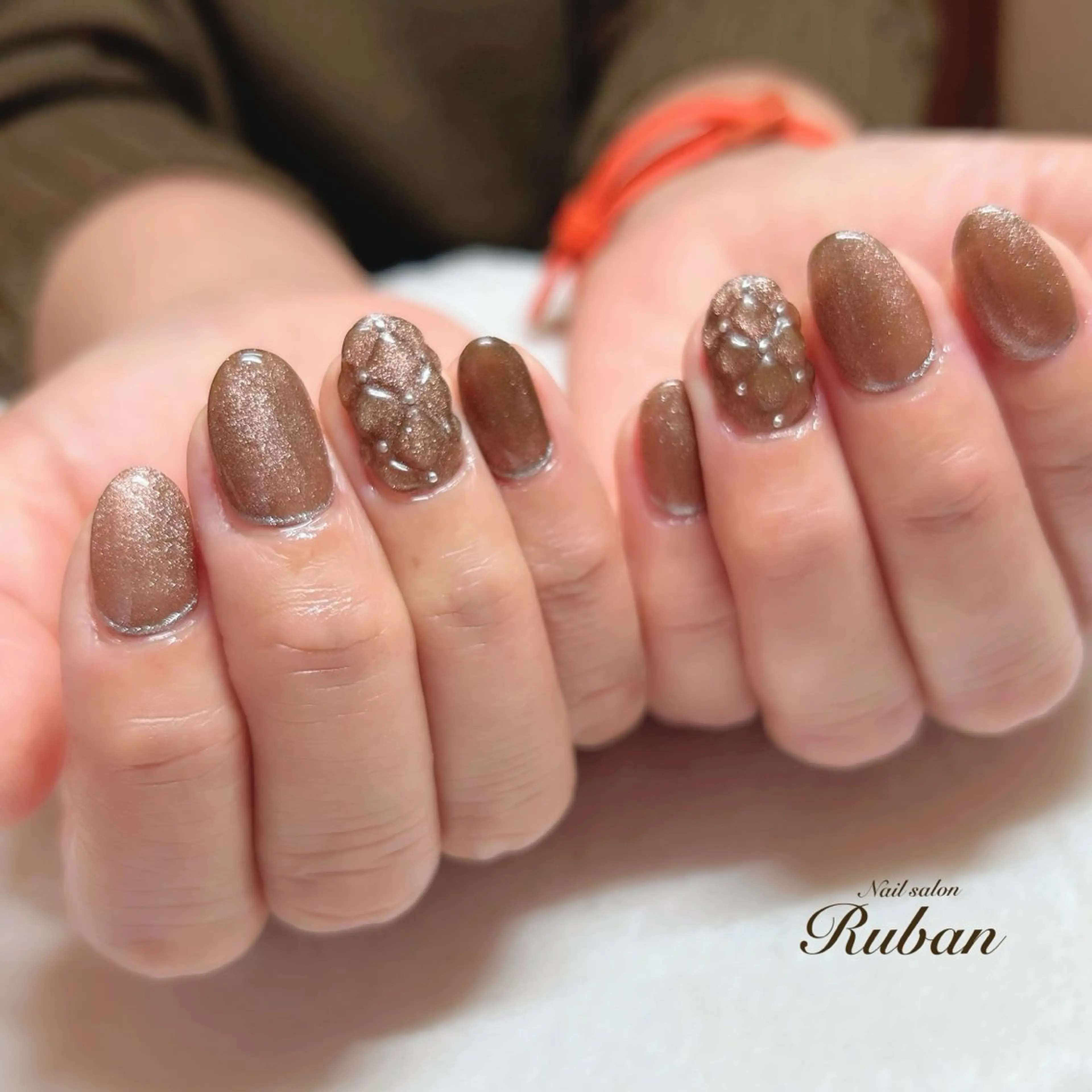 ネイル アートネイル マグネットネイル 持ち込み ぷっくりネイル Nail salon Rubanのネイルデザイン