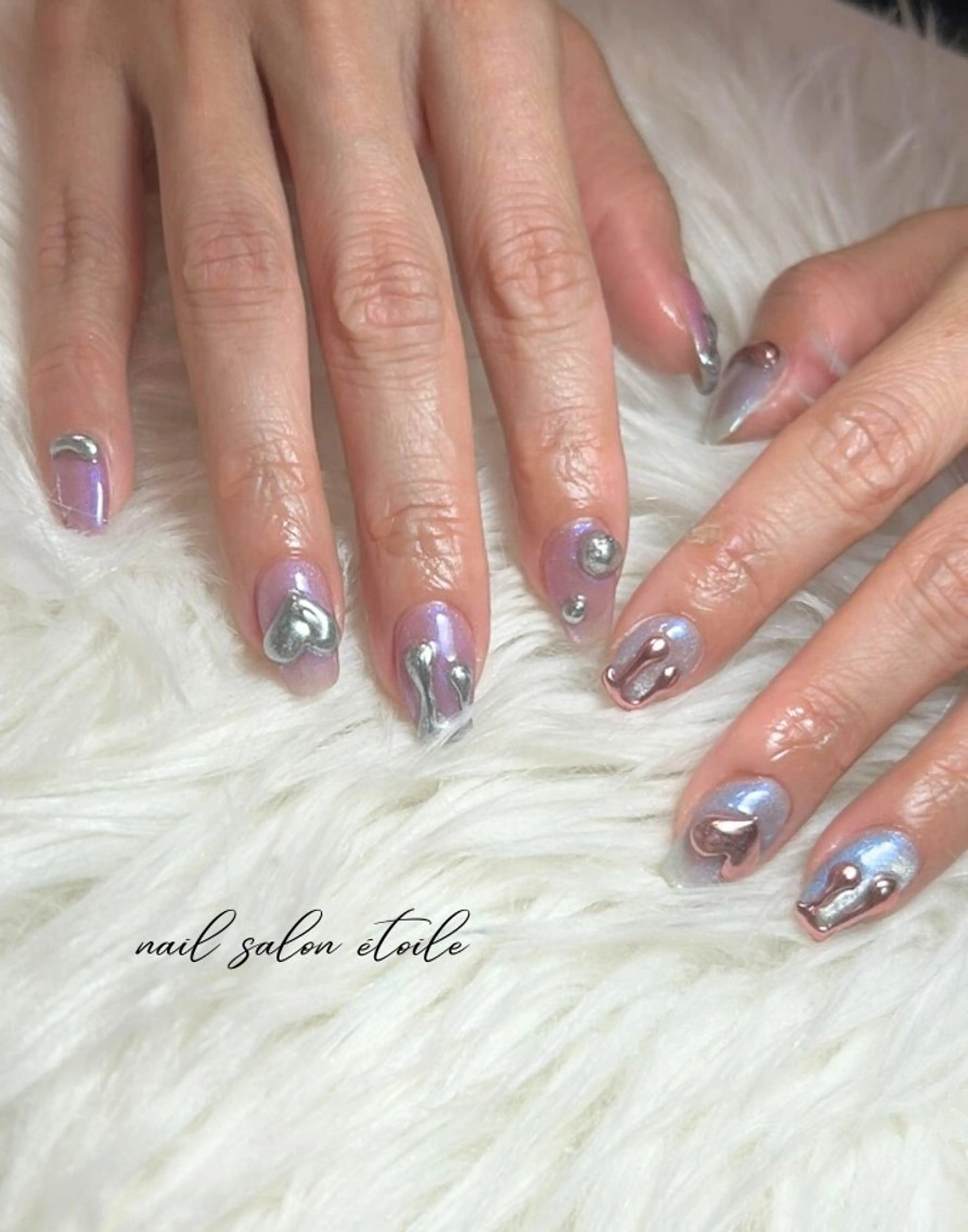 ネイル アートネイル マグネットネイル 持ち込み ぷっくりネイル ハンドネイル nail salon étoileのネイルデザイン