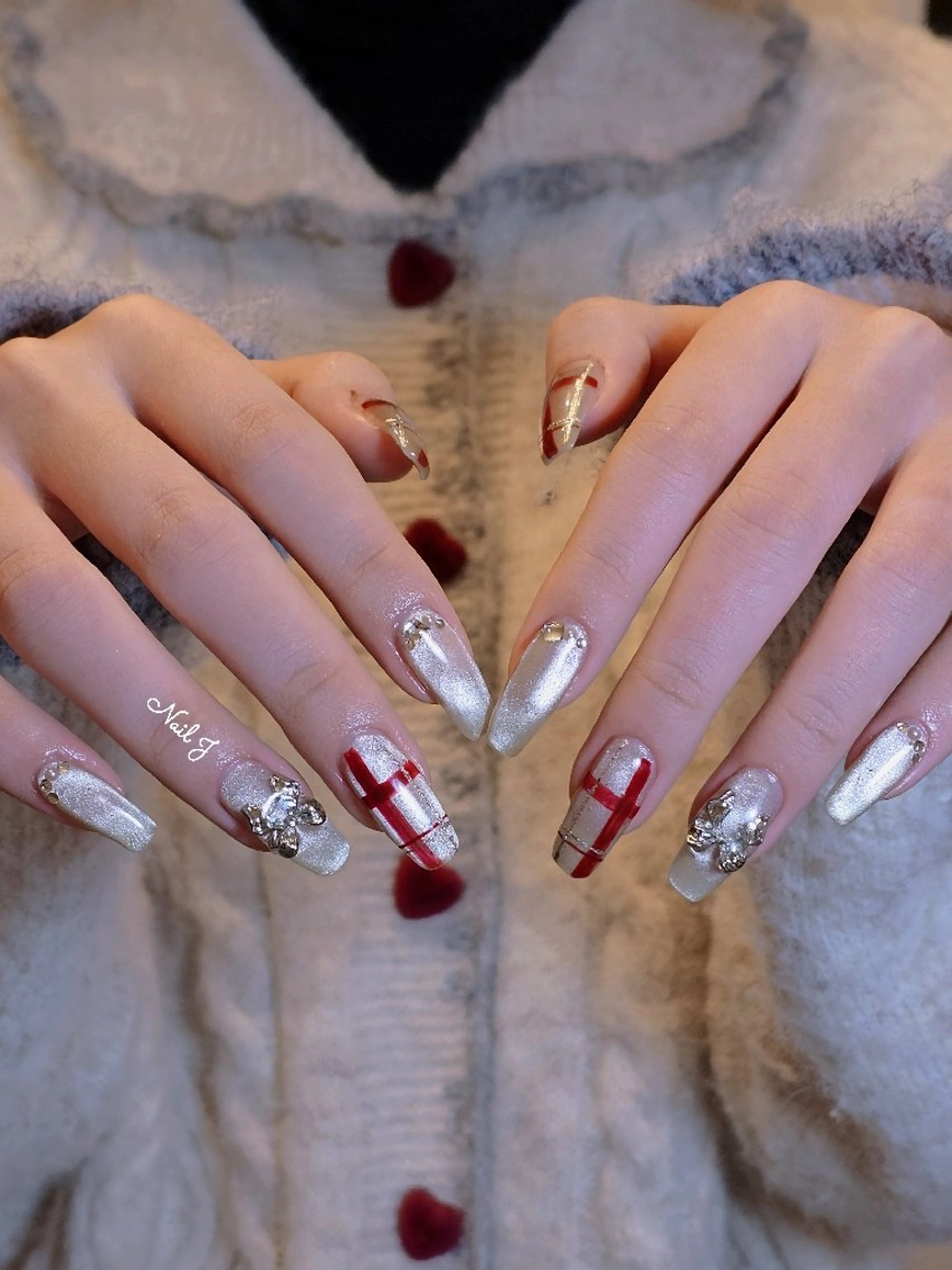 ネイル 韓国ネイル 冬ネイル ハンドネイル Nail Jのネイルデザイン