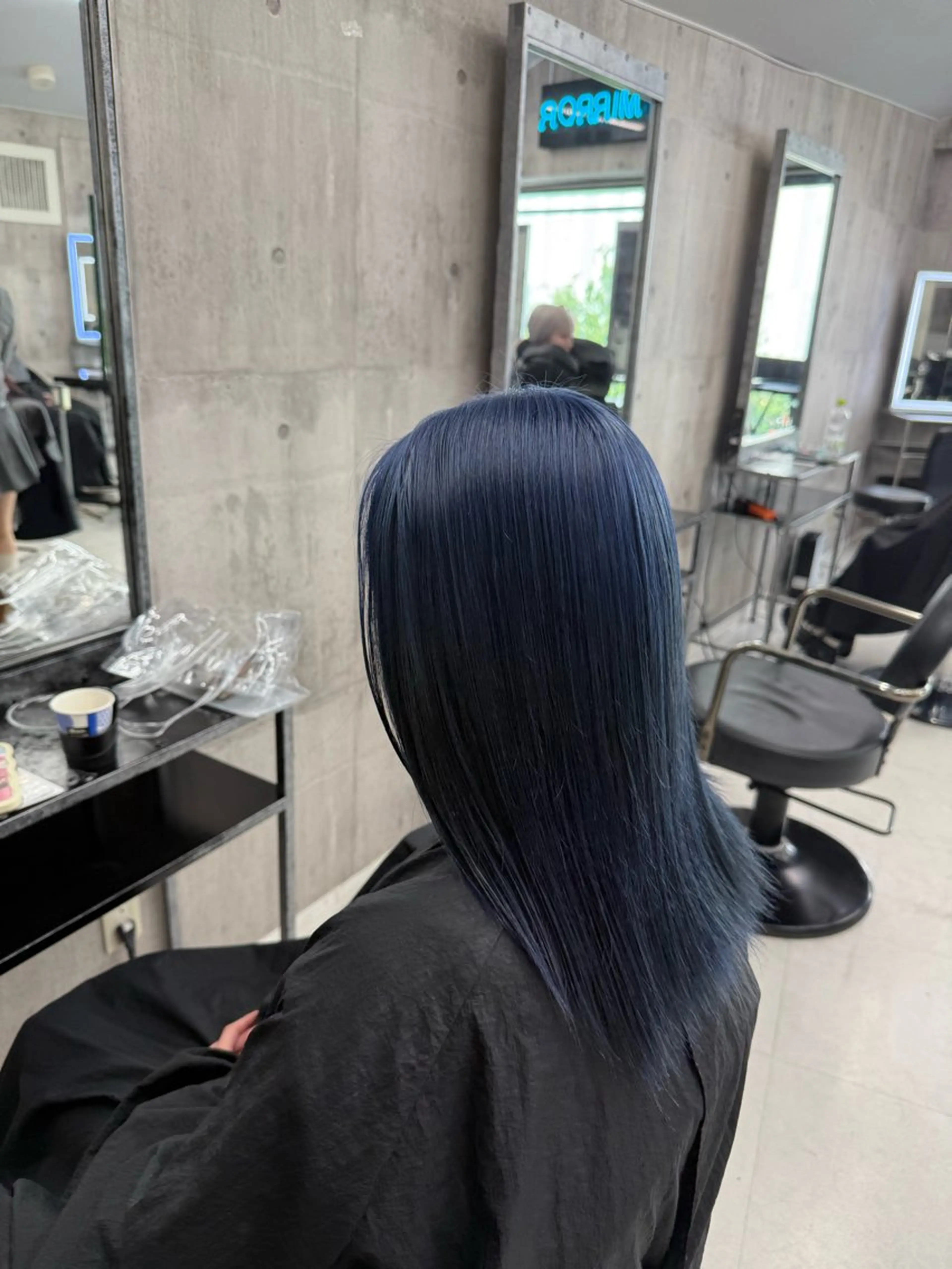 セミロング カラー メンズ ヘアカラー トリートメント ☁️かずき☁️青.紫 推し活カラー💫のヘアスタイル
