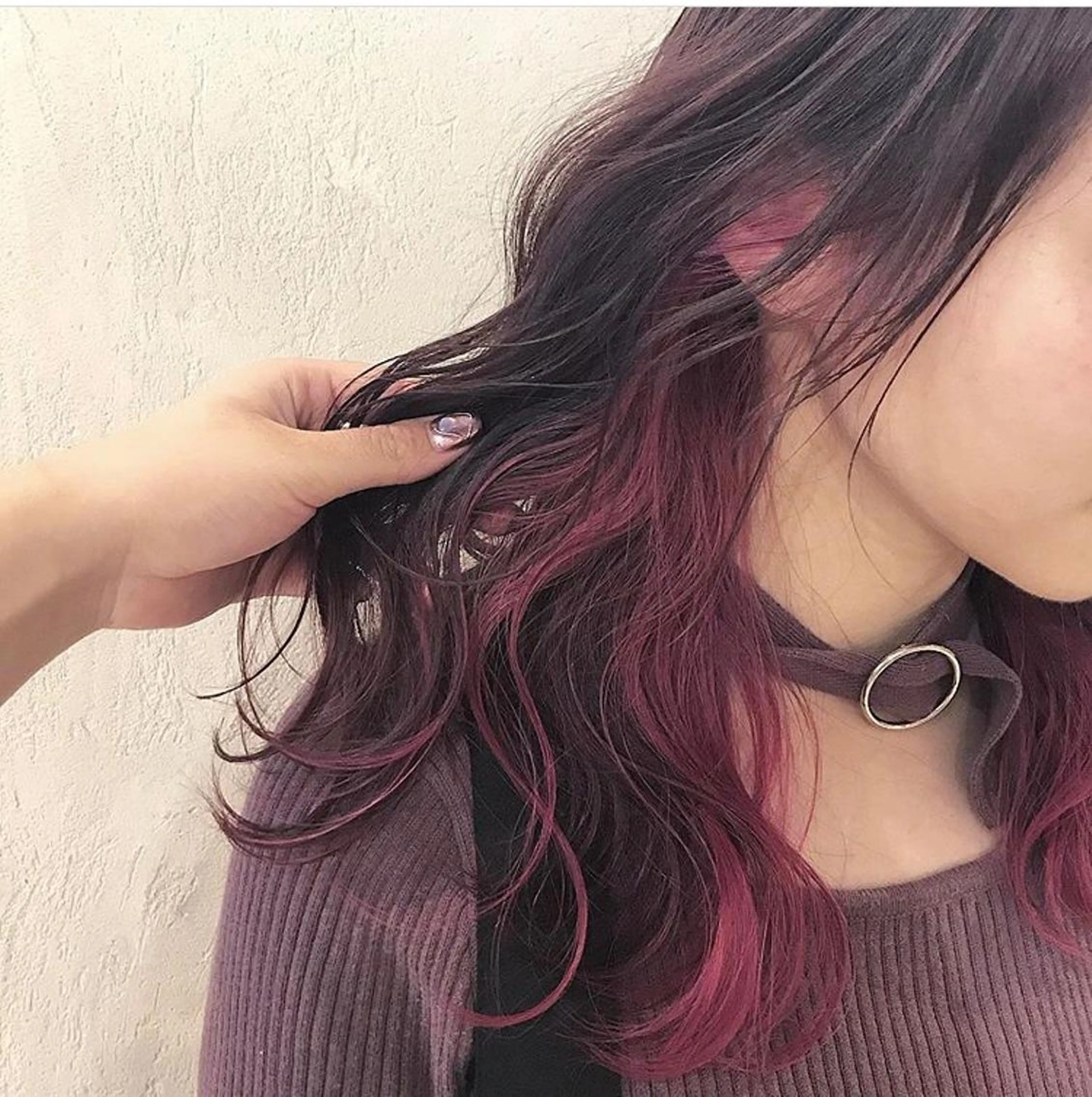 ミディアム カラー ピンクカラー 透明感カラー ✨ 韓国艶髪💗菅原のヘアスタイル