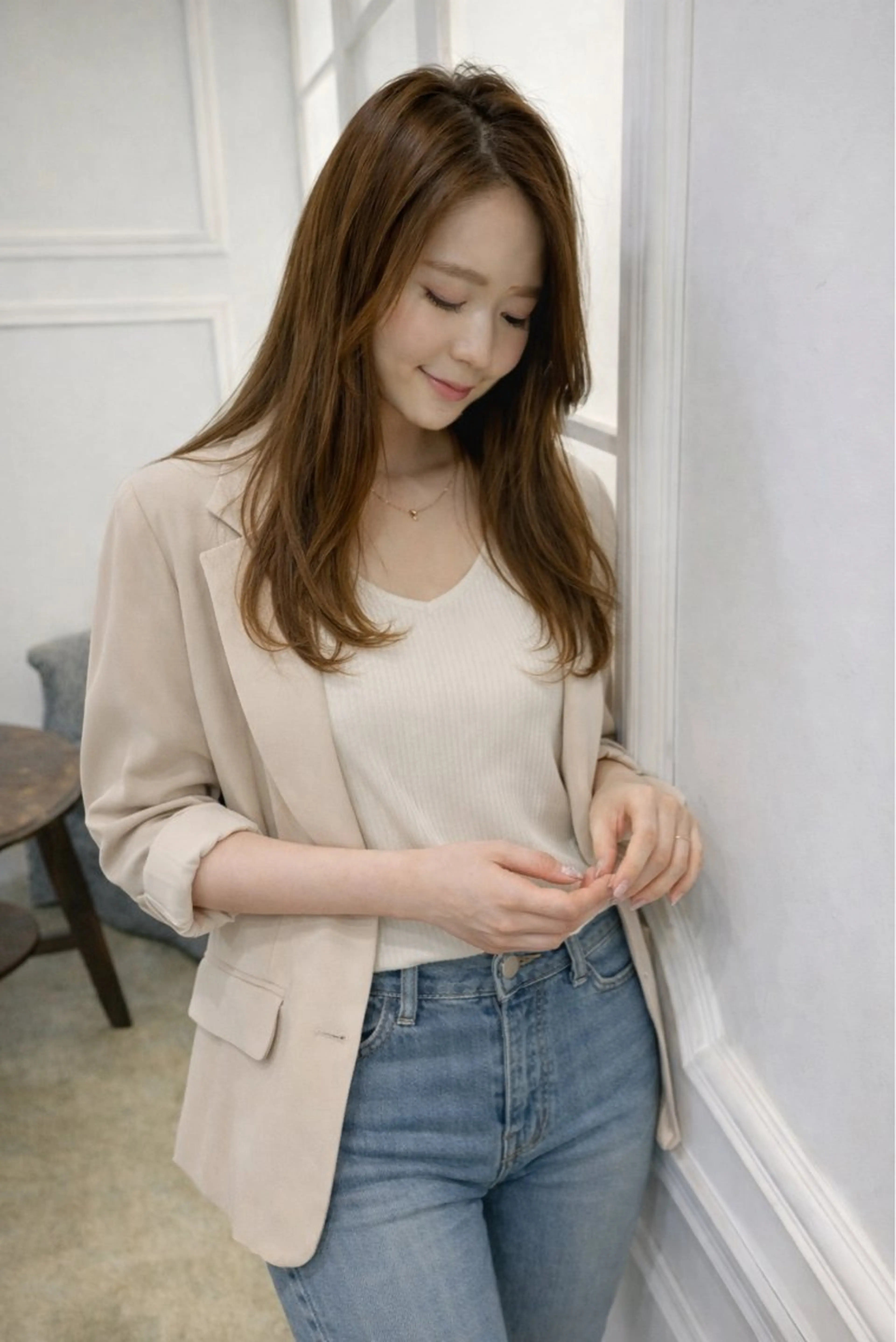 ロング カラー 韓国風ヘア カット ヘアカラー トリートメント 中津No.1髪質改善 店長✨透ける暗髪のヘアスタイル