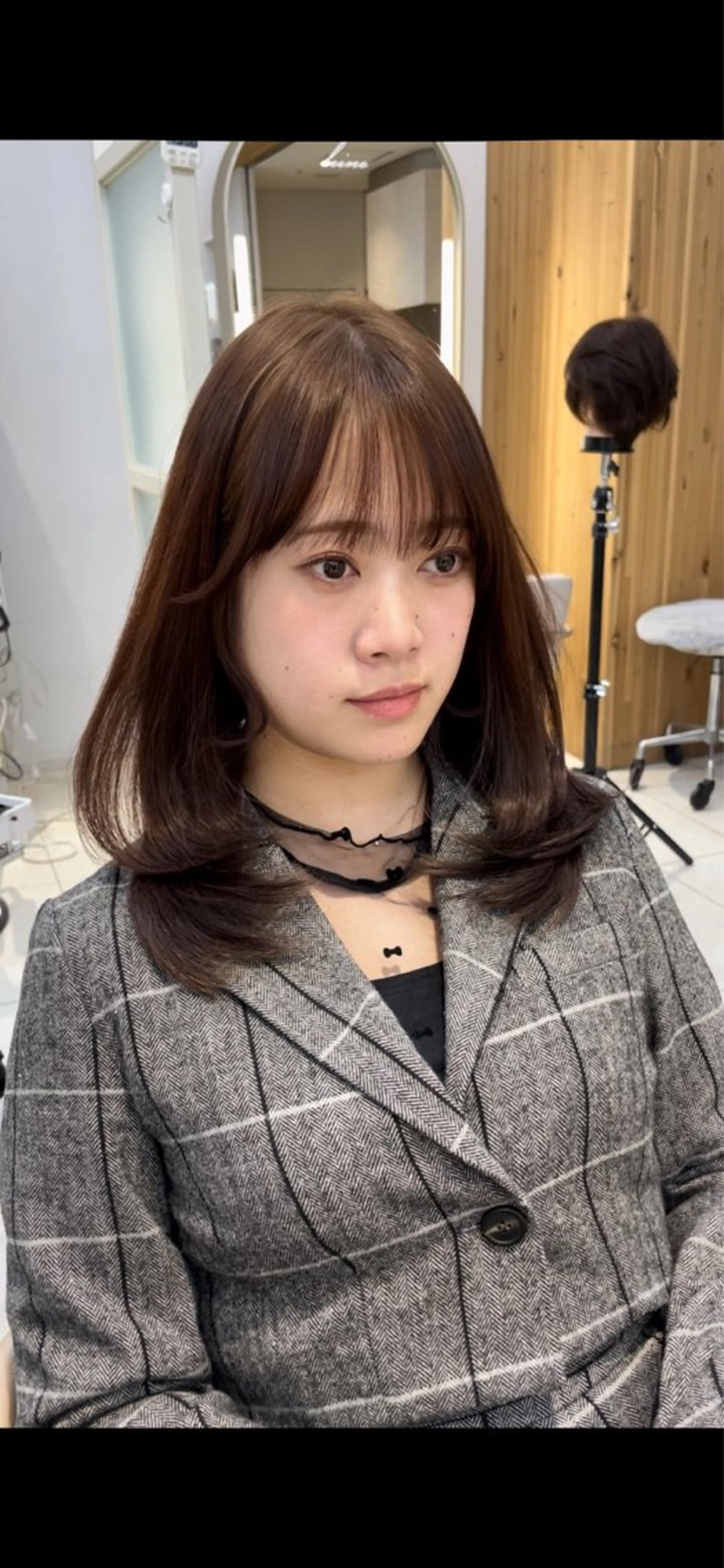 ミディアム カット ヘアカラー トリートメント レイヤー/顔周り /韓国ヘア/TAKUのヘアスタイル