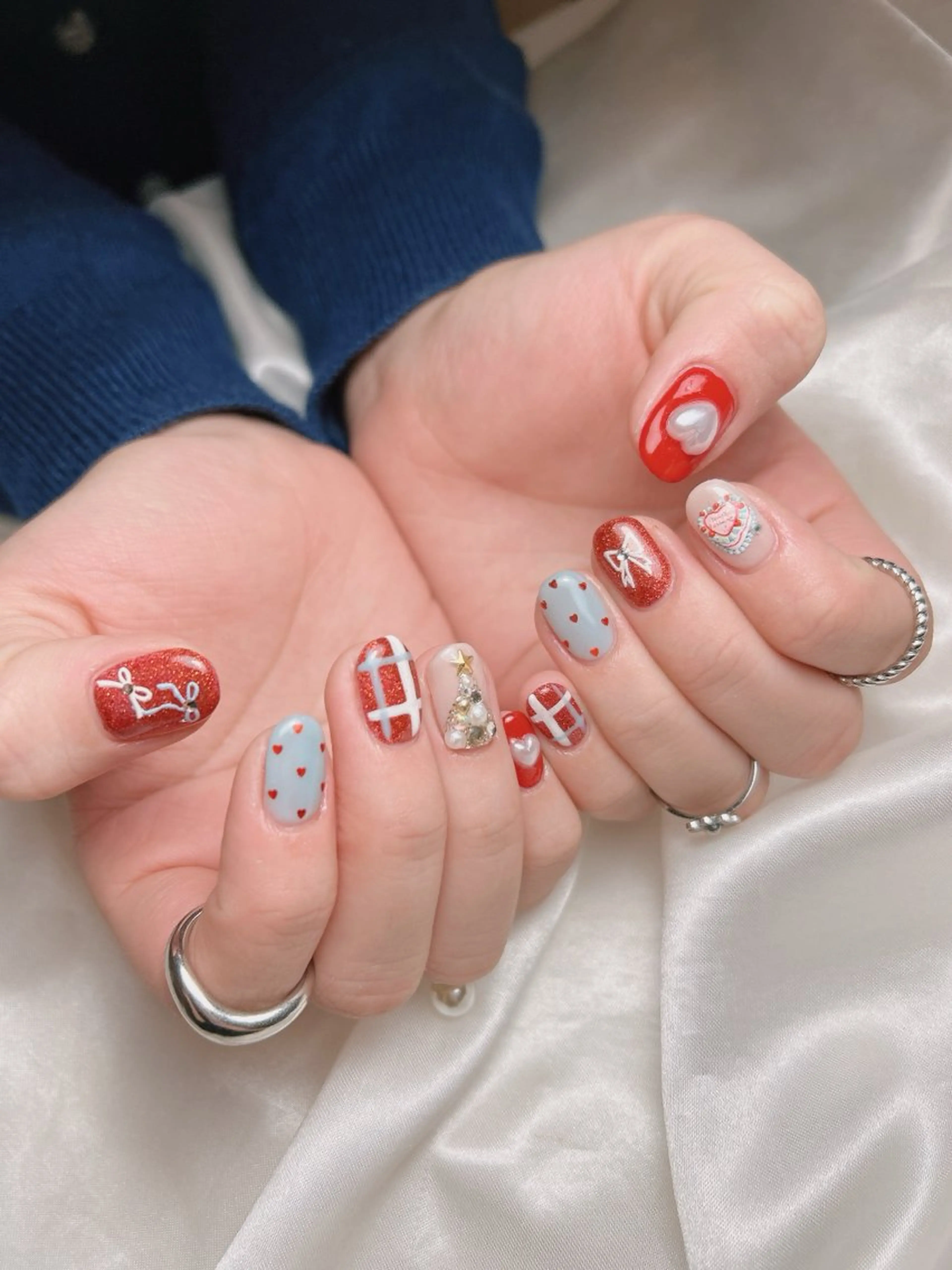 ネイル 冬ネイル クリスマス ハンドネイル junna 金山.東別院.上前津のネイルデザイン
