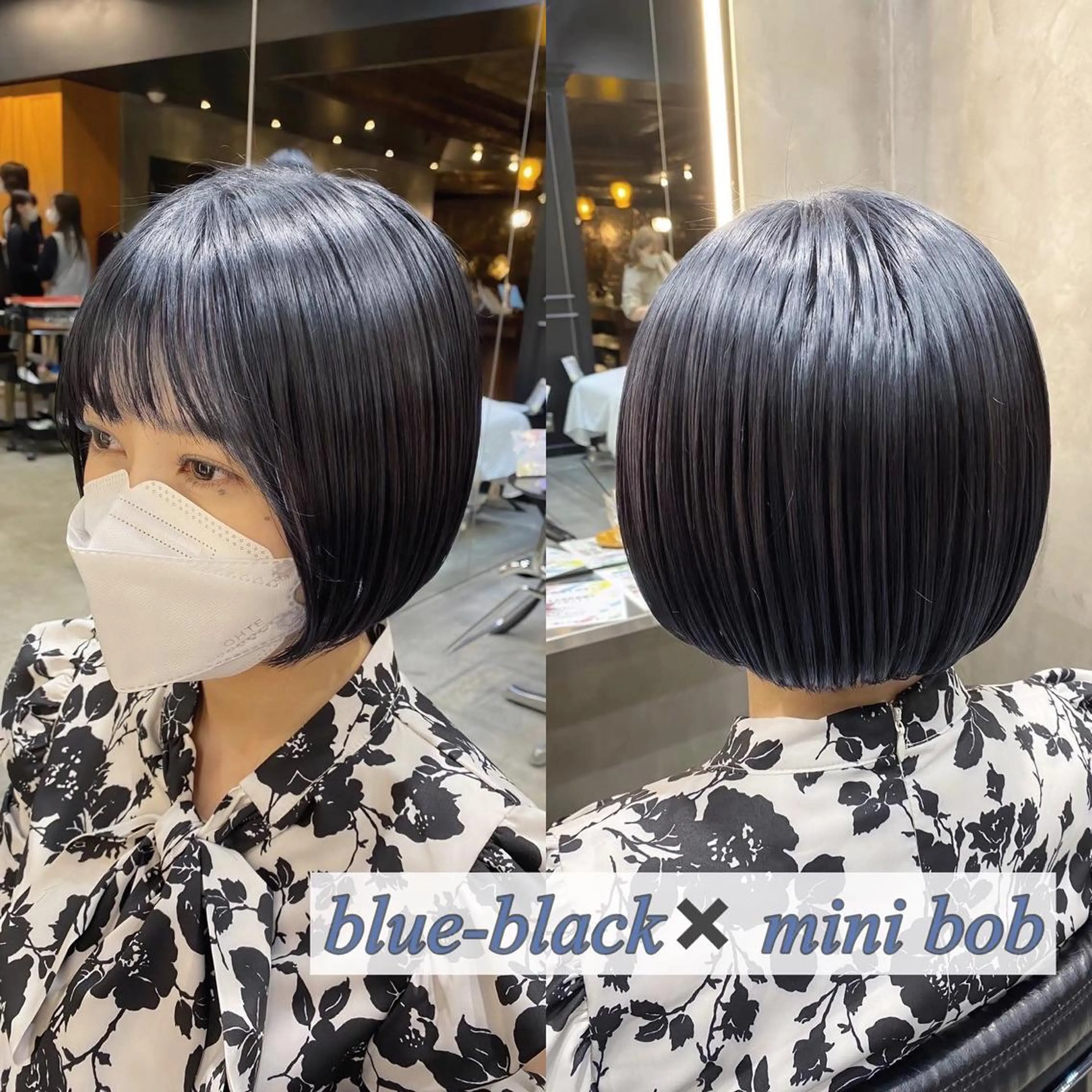 ショート カラー ショートボブ 黒髪 ブルーカラー ブルーブラック ボブ カット ヘアカラー トリートメント Ms.CHARM所属・透明感カラー🌿 グレージュ🐺陽介のヘアスタイル