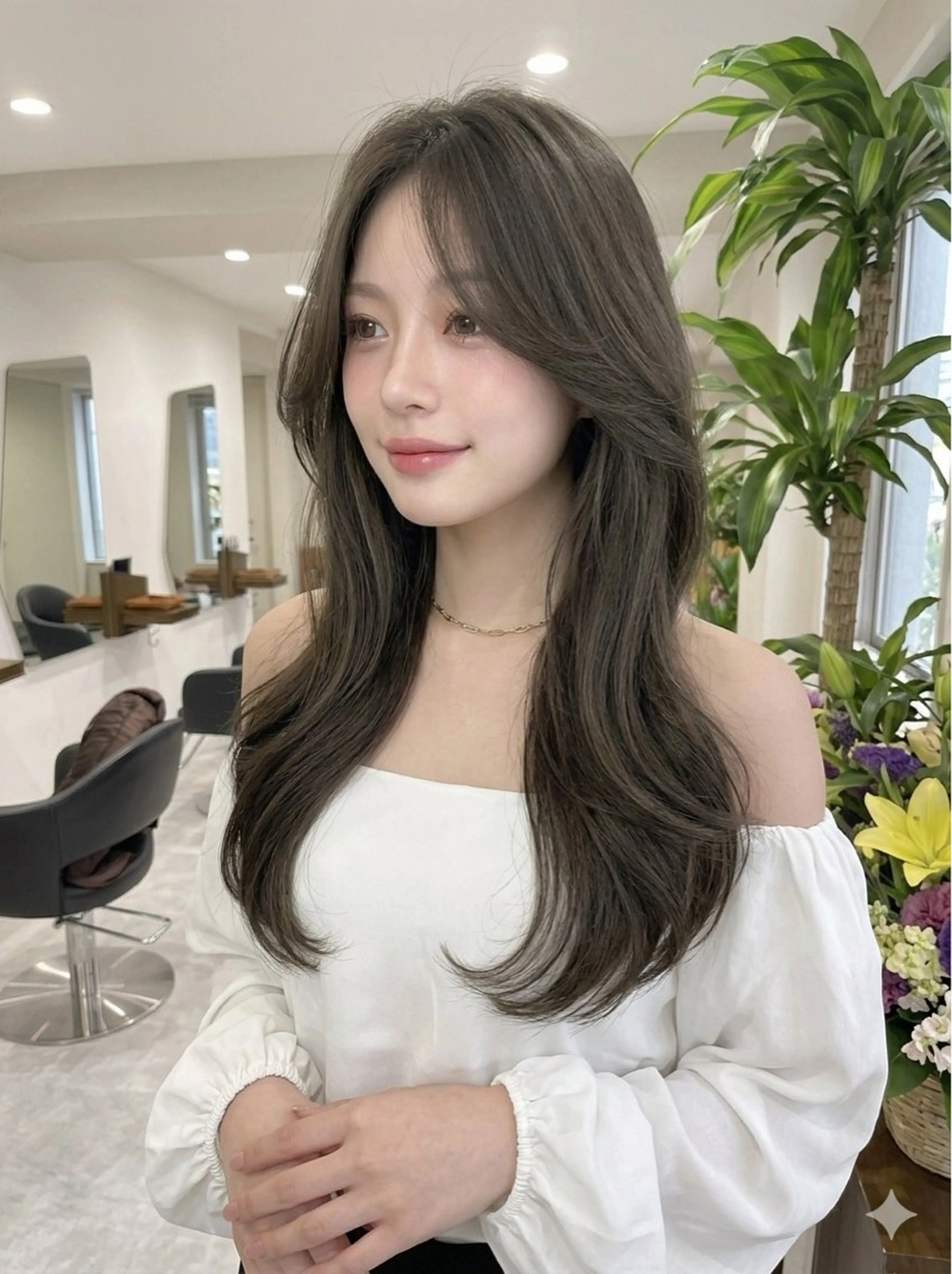 ロング カット ヘアカラー トリートメント 銀座【髪質改善】岸田 佳祐のヘアスタイル