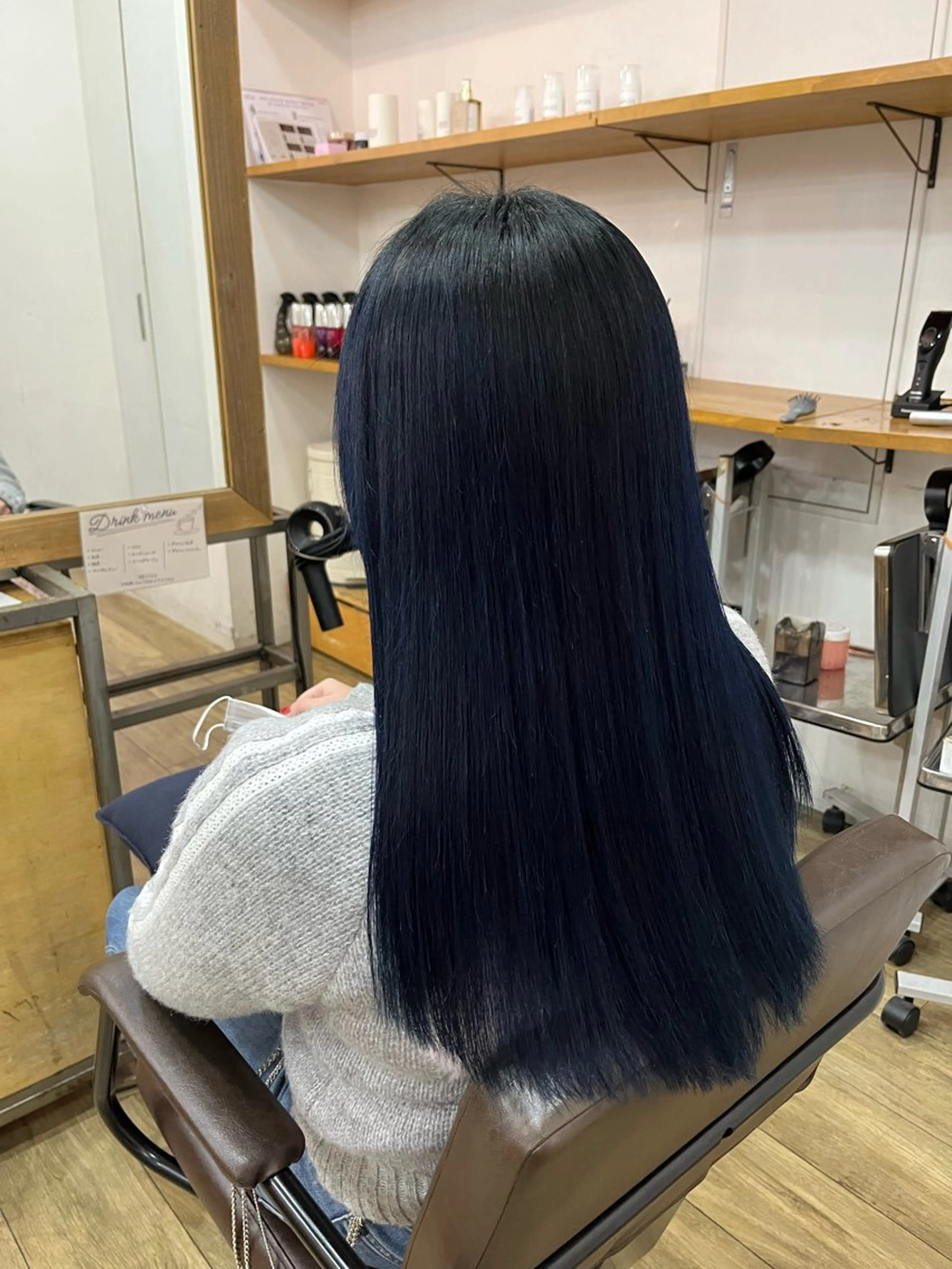 ロング カラー ブルーカラー ネイビーカラー ヘアカラー 似合わせ/ブリーチ/ 髪質改善/ミクෆ‪のヘアスタイル