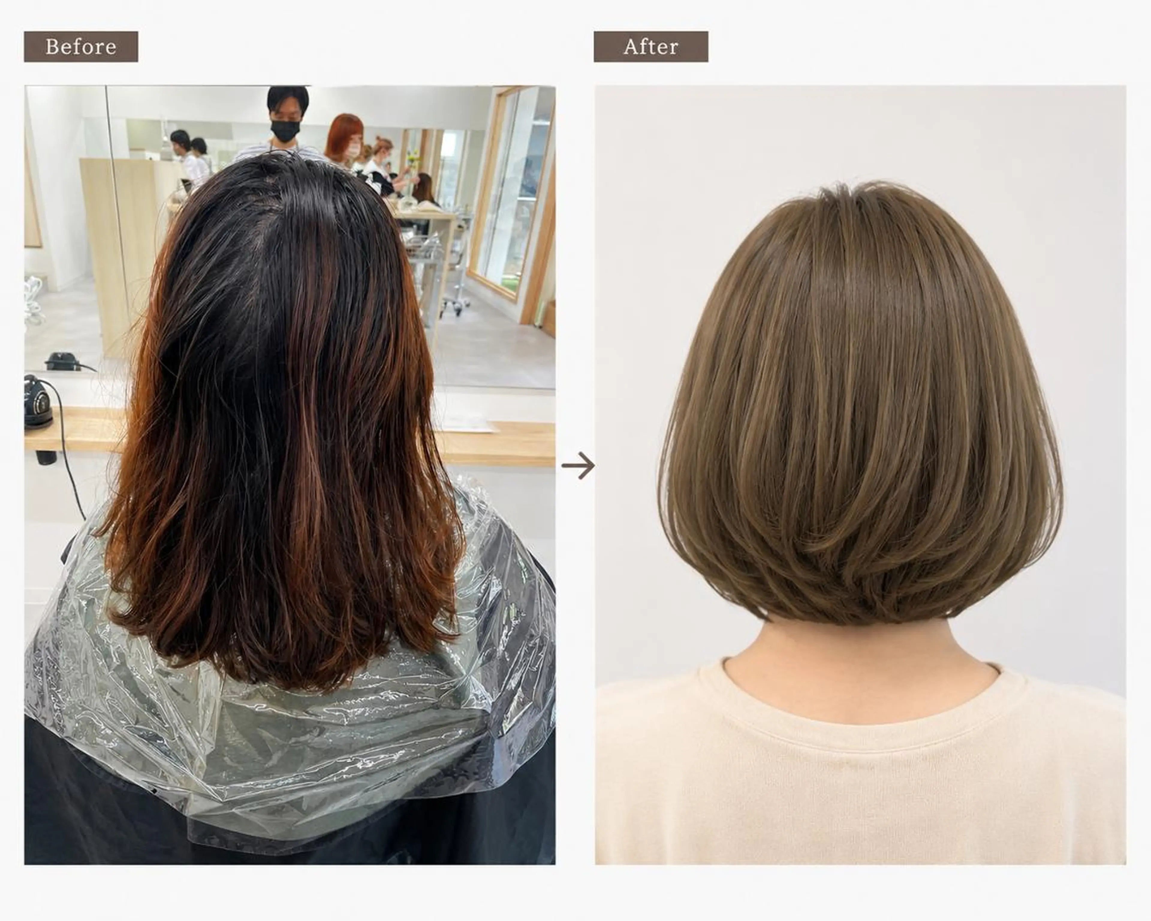 カラー ブリーチ ダブルカラー ボブ 髪質改善 明るい白髪染◎イノセ ントヘアRyotaのヘアスタイル