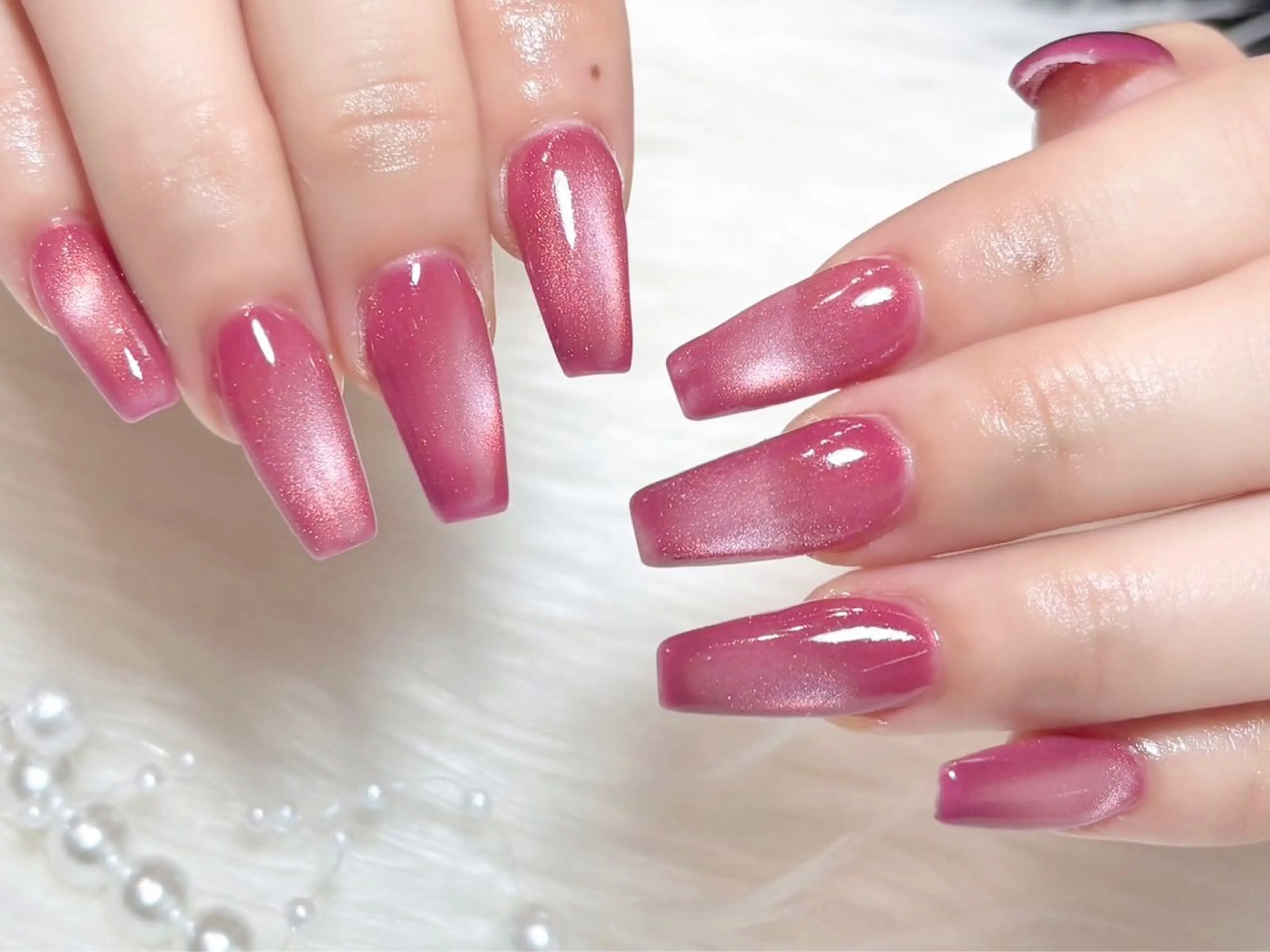 ネイル 長さ出し ロングネイル ハンドネイル ゆりか ジョアアンジェ福島のネイルデザイン