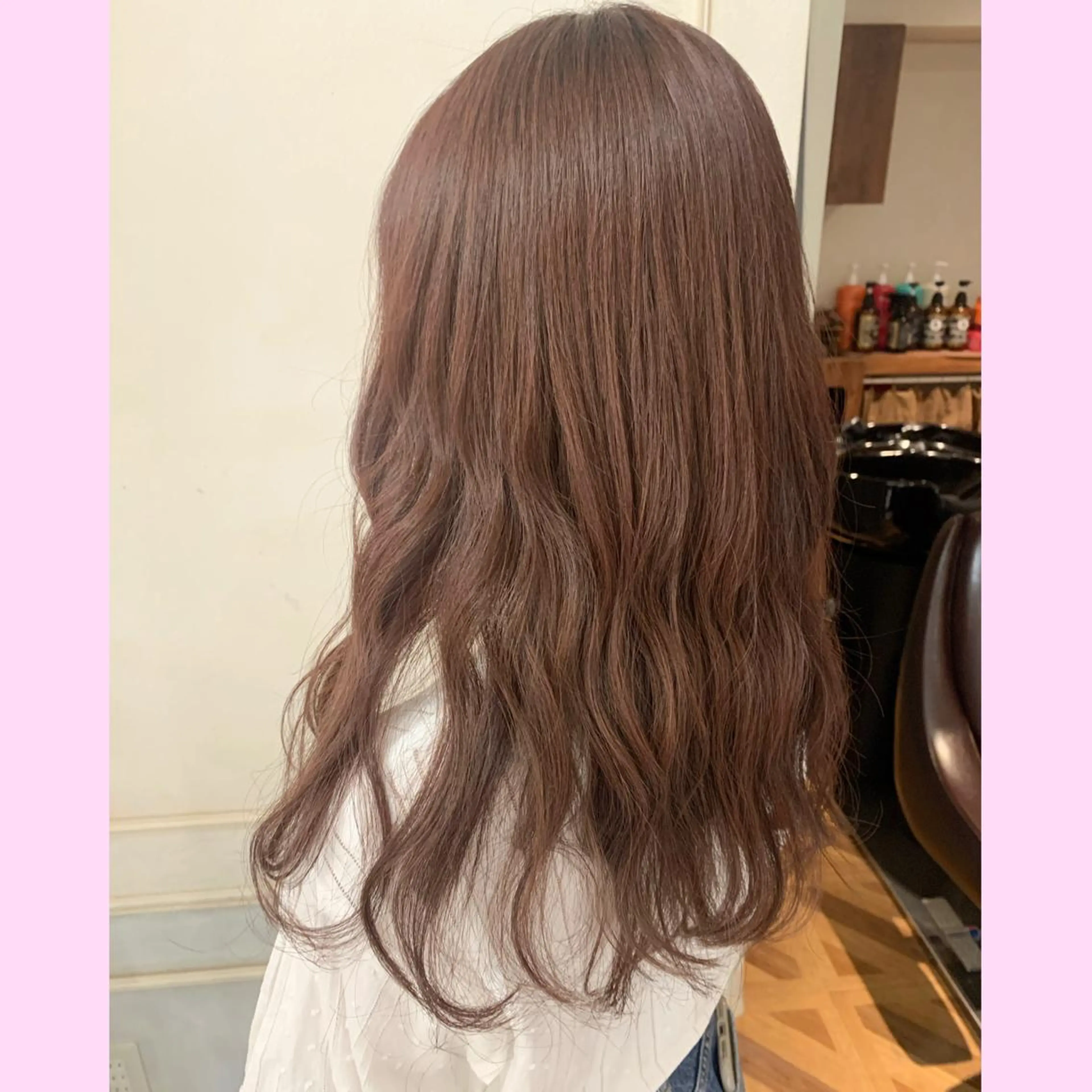 ロング カラー ベージュカラー ピンクカラー ピンクベージュ 浅沼 久瑠美のヘアスタイル