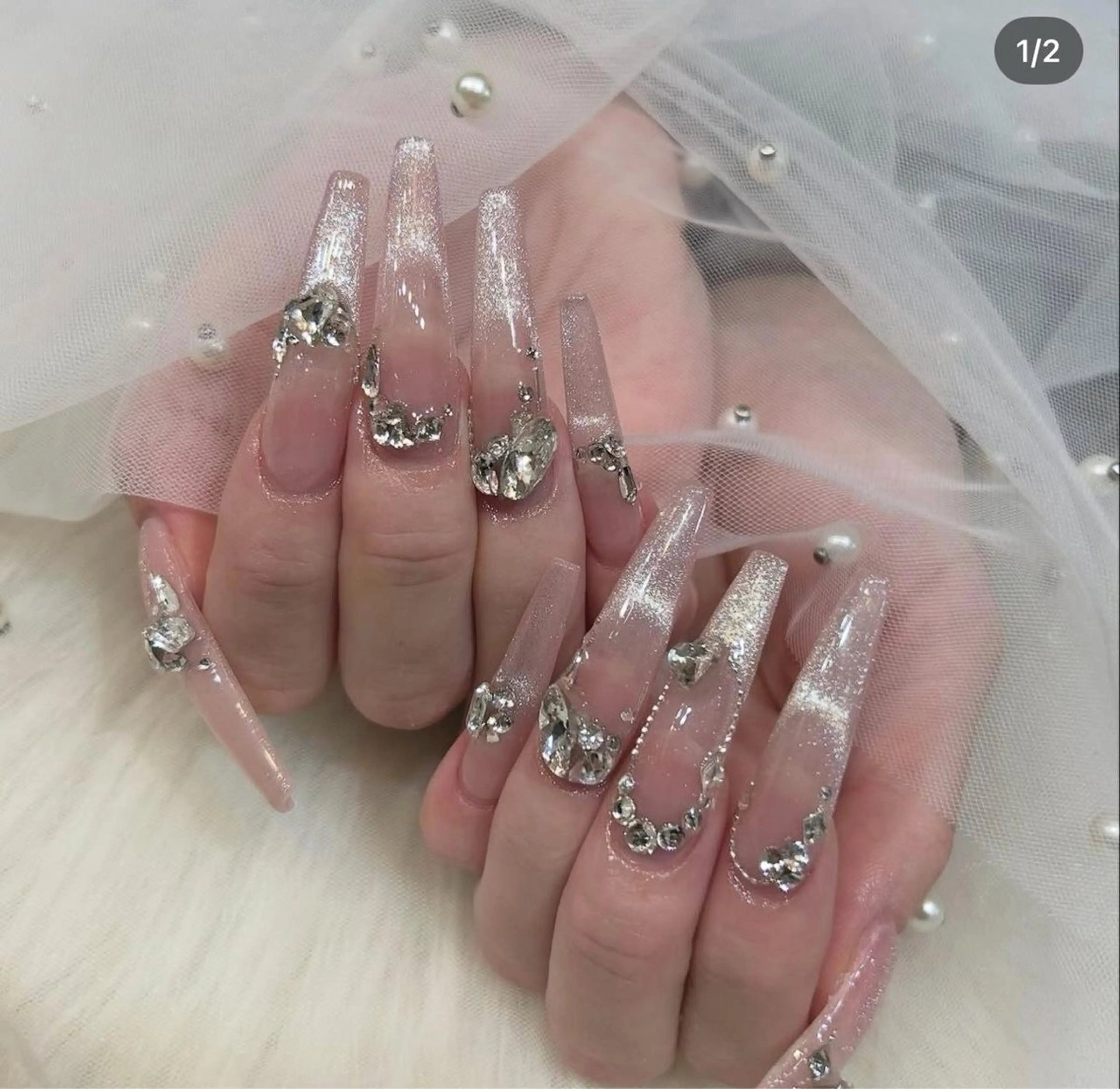 ネイル オーロラネイル ブルー チークネイル フットネイル フレンチネイル ハンドネイル REI レイのネイルデザイン