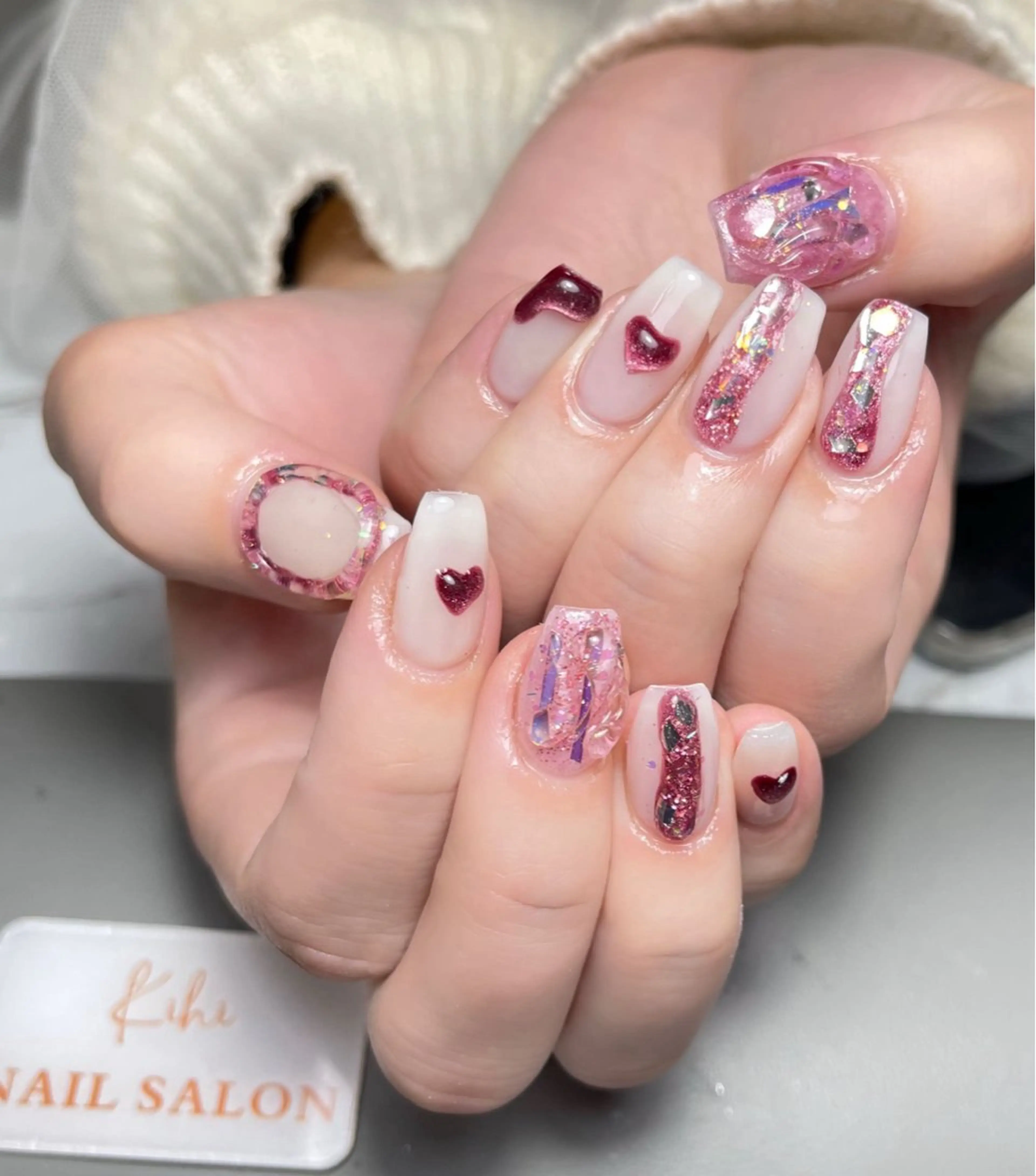 ネイル アートネイル フレンチネイル ジェルネイル グラデーション 韓国ネイル ハンドネイル ハンドケア さくら💮💮 【オフ無料】のネイルデザイン