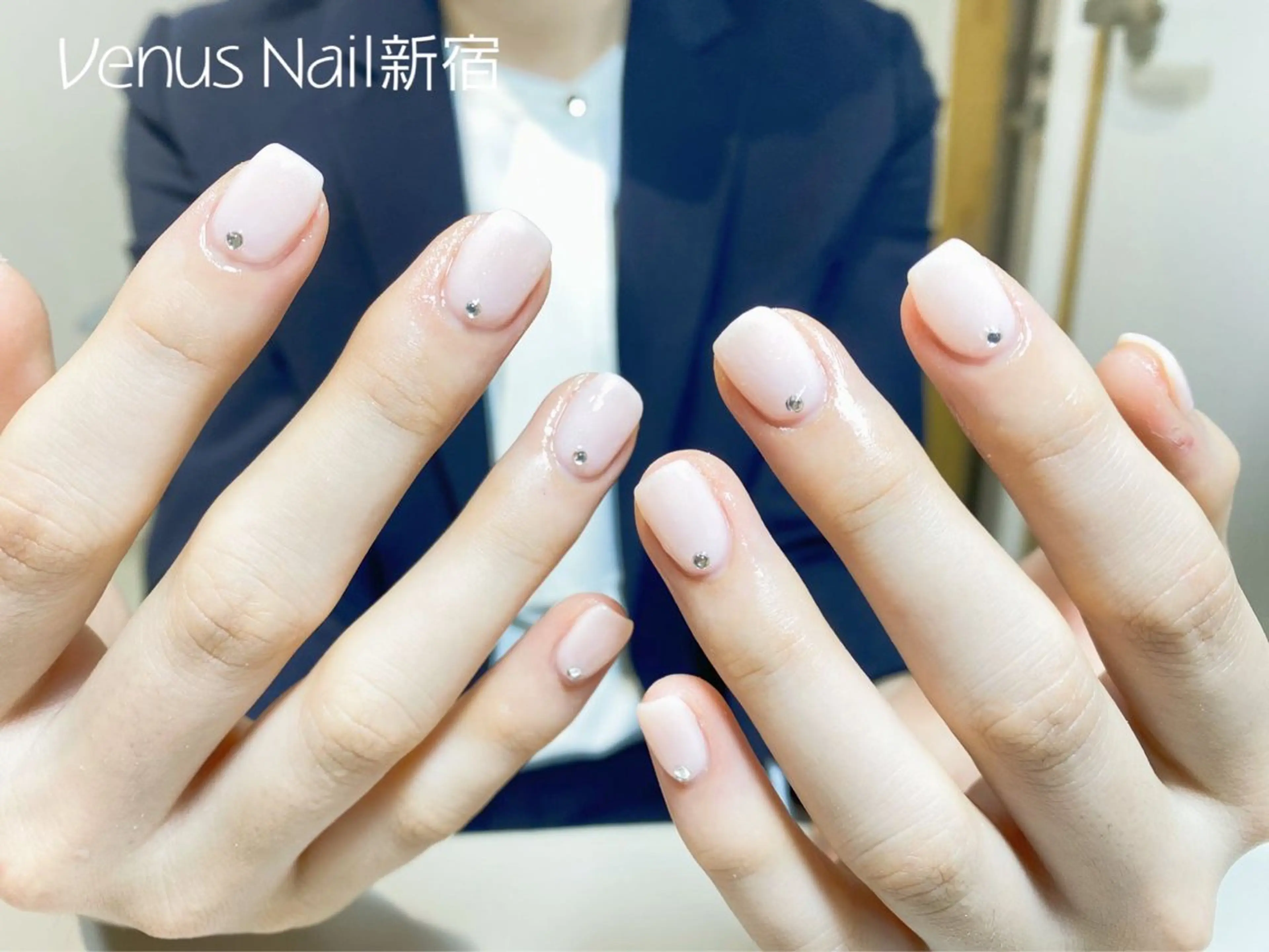 ネイル オフィスネイル ワンカラーネイル シンプルネイル Venus nail チップ長さだし専門店のネイルデザイン