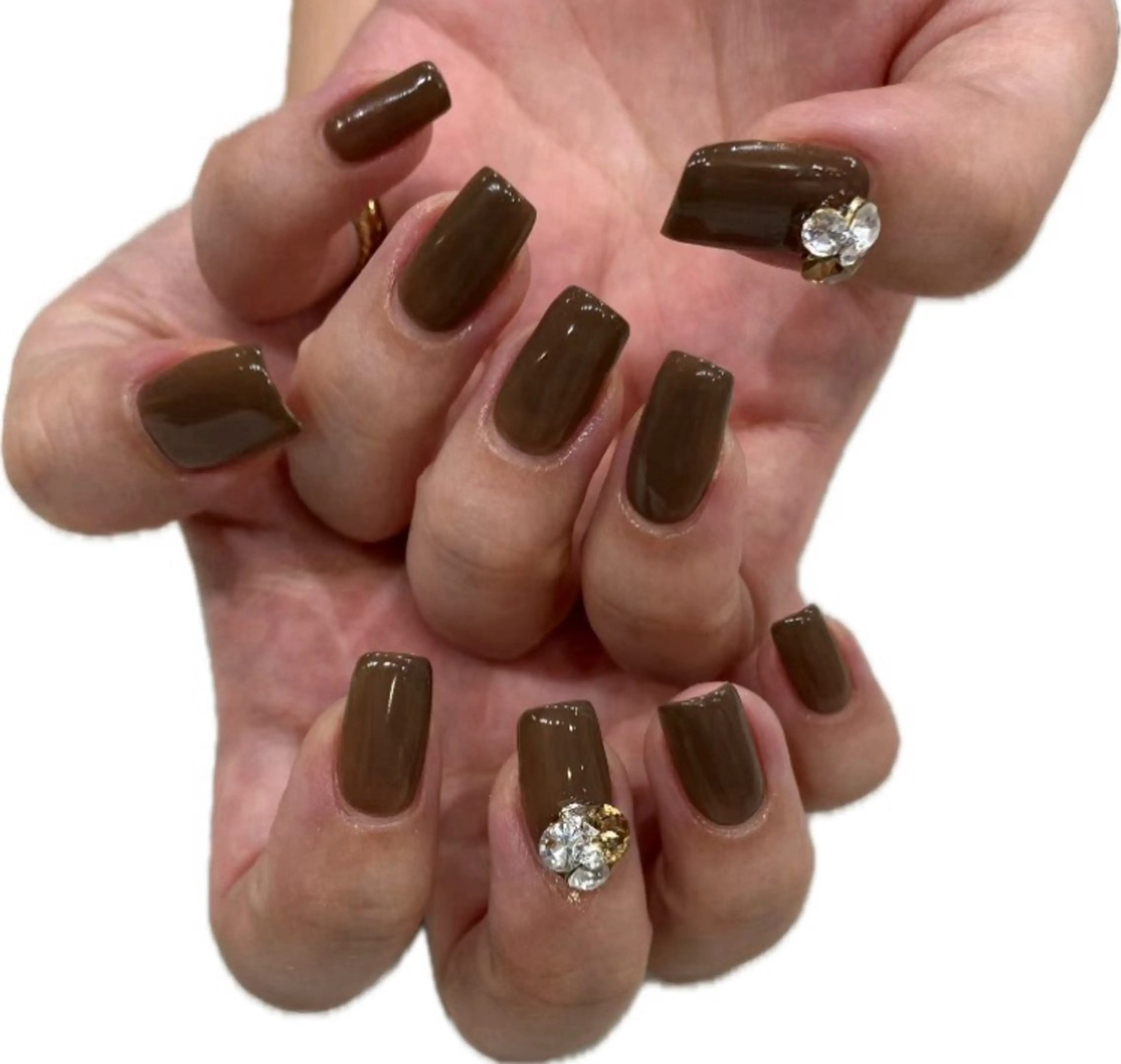 ネイル ゴージャス ワンカラーネイル ストーンネイル COCO Nail　光が丘駅近のネイルデザイン