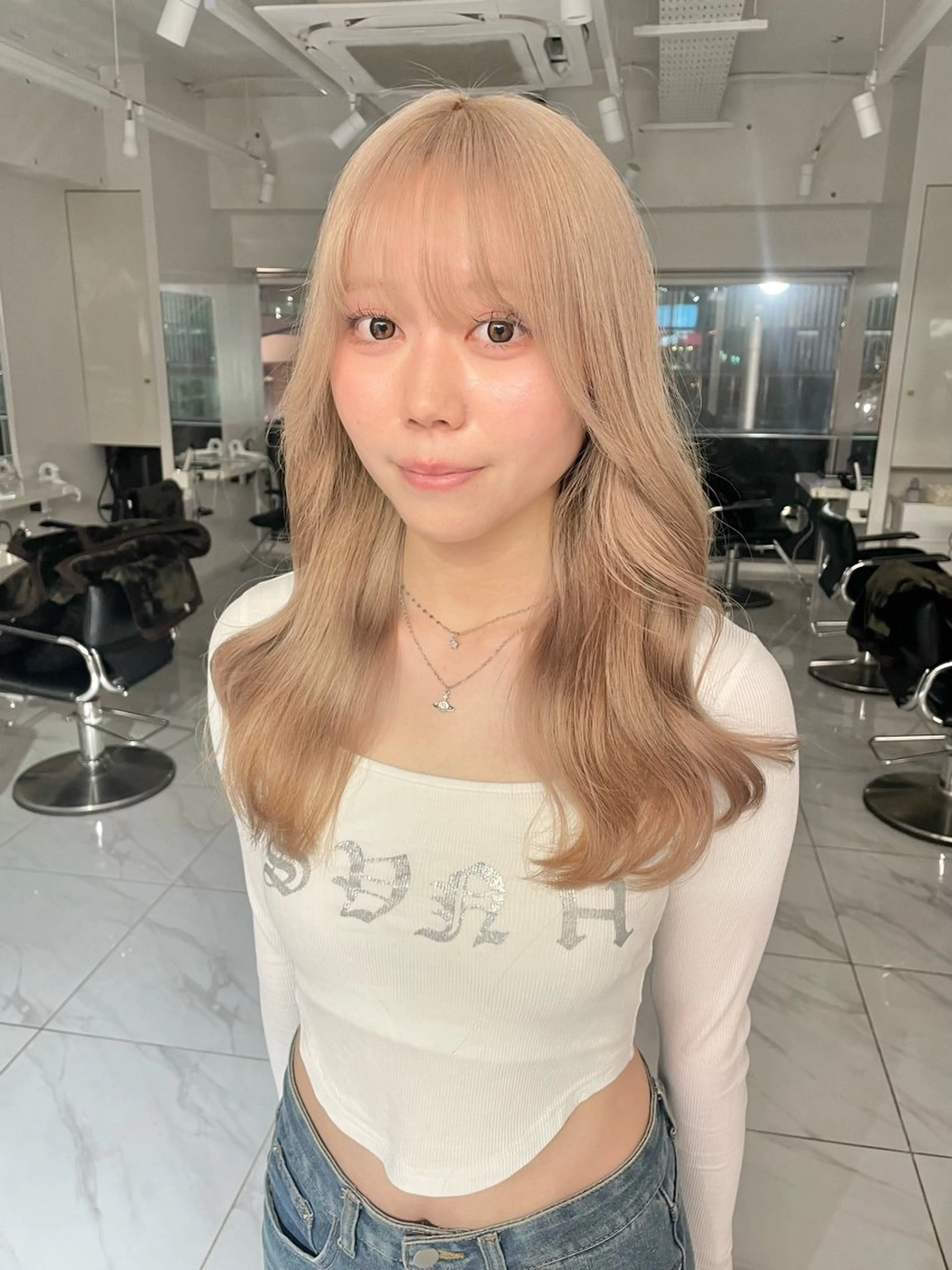 ロング カラー ヘアカラー 沢井 優衣のヘアスタイル