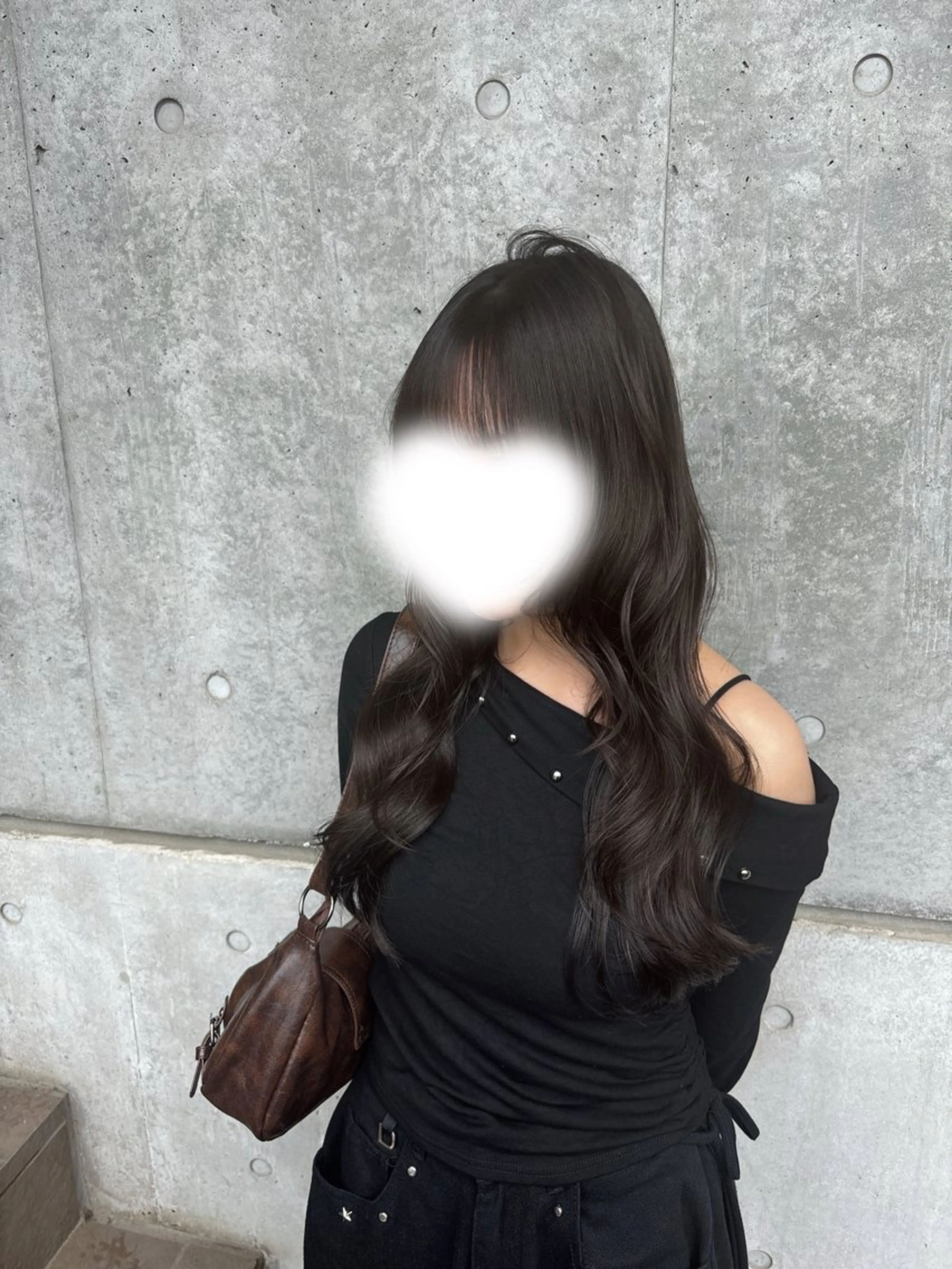 ロング ヘアカラー トリートメント ♡⃛₊暗髪艶カラー /レイヤー♡⃛にこのヘアスタイル