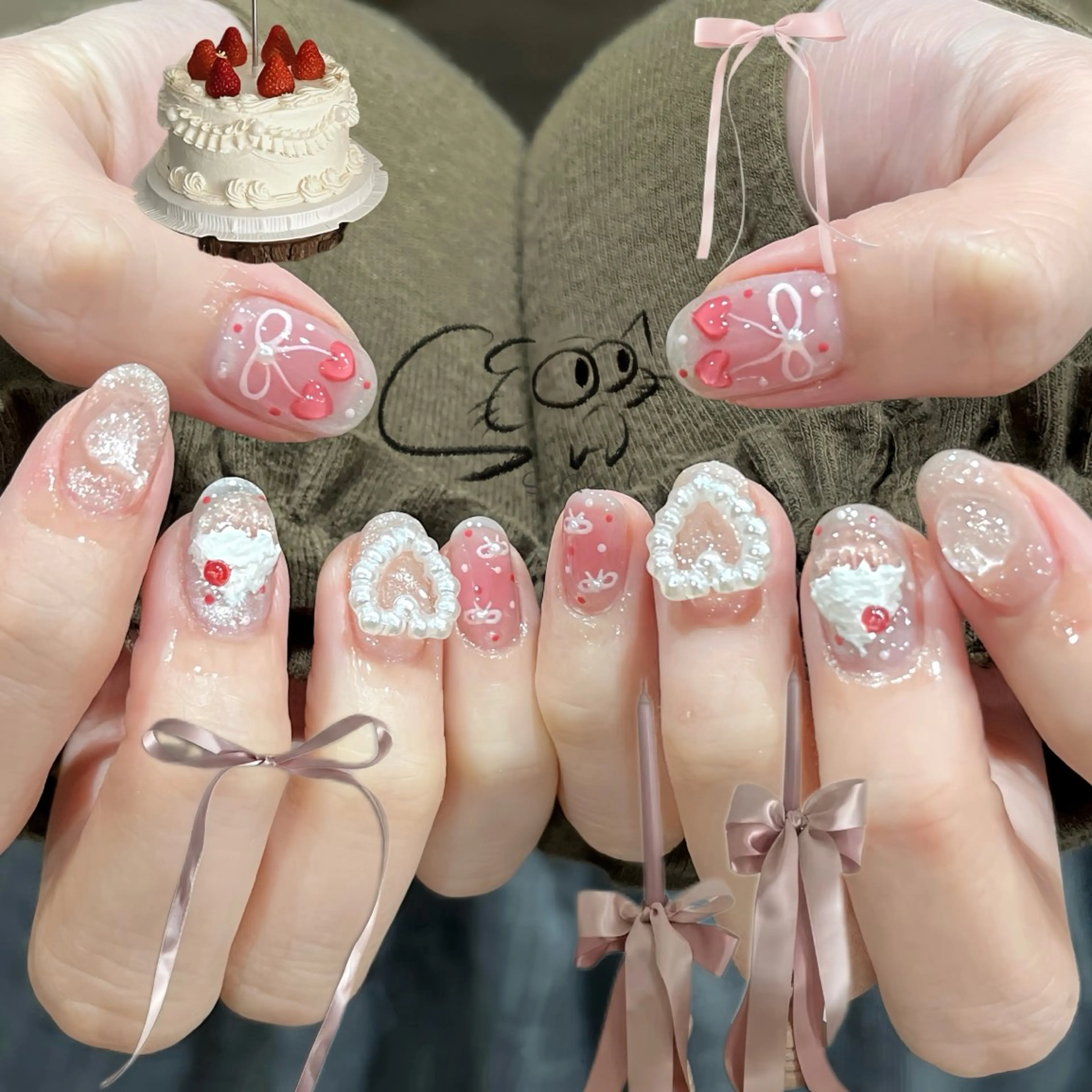 ネイル アートネイル チークネイル フレンチネイル グラデーション マグネットネイル S.nail _のネイルデザイン