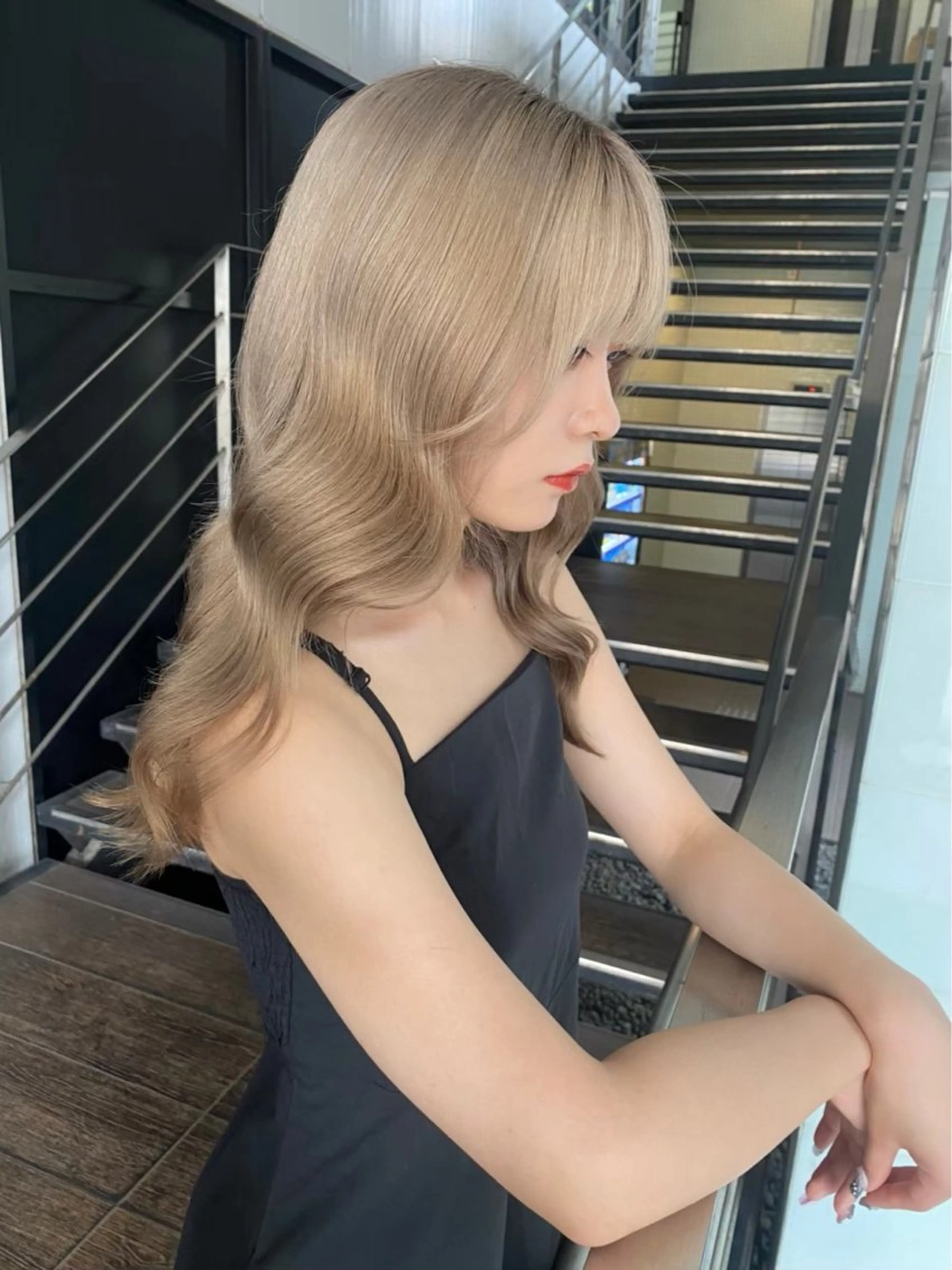 ミディアム カラー ブロンド/ベージュ系 /🪽そうま🪽のヘアスタイル