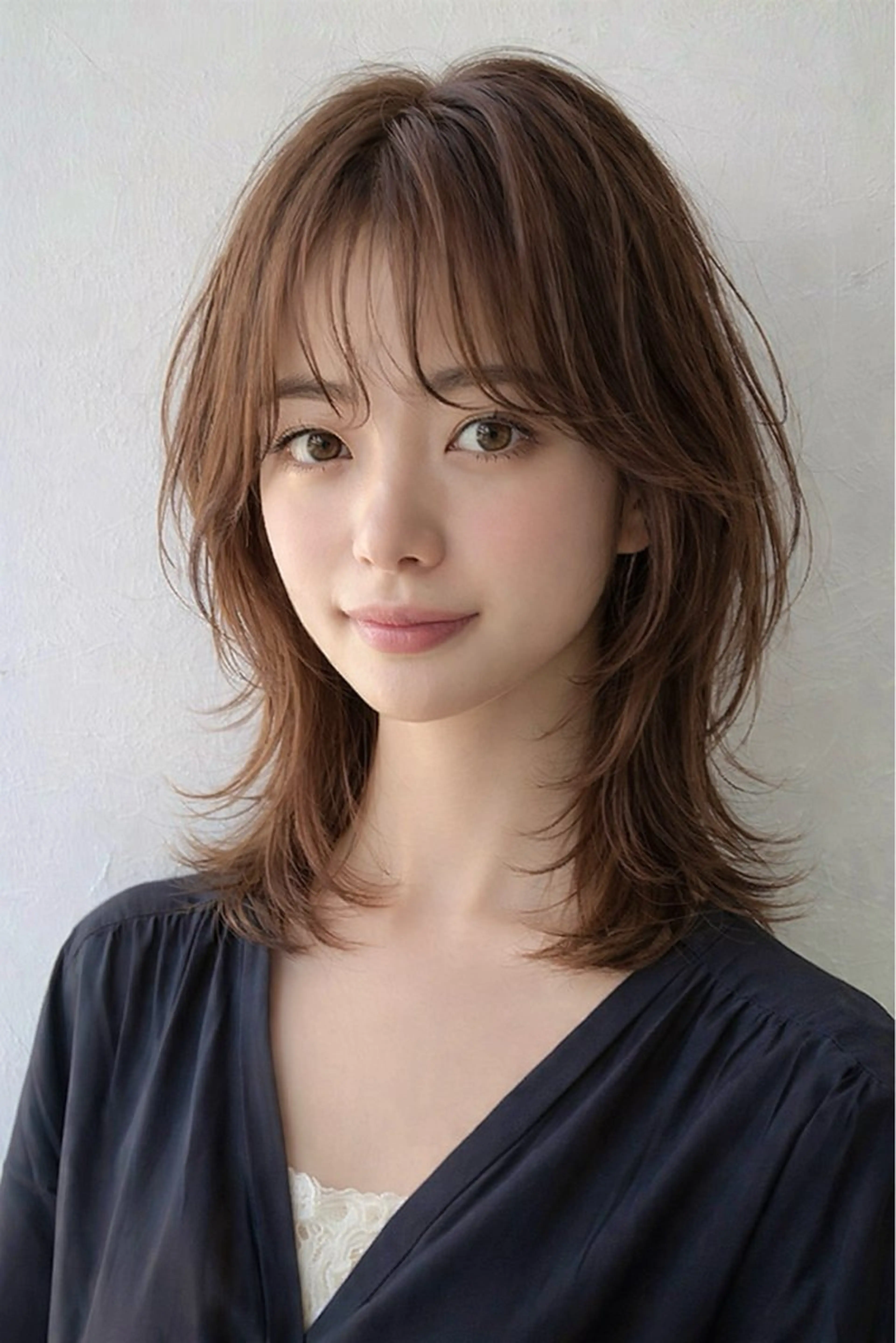 ミディアム カット ヘアカラー トリートメント 1%【横浜】 髪質改善&ケアカラーのヘアスタイル