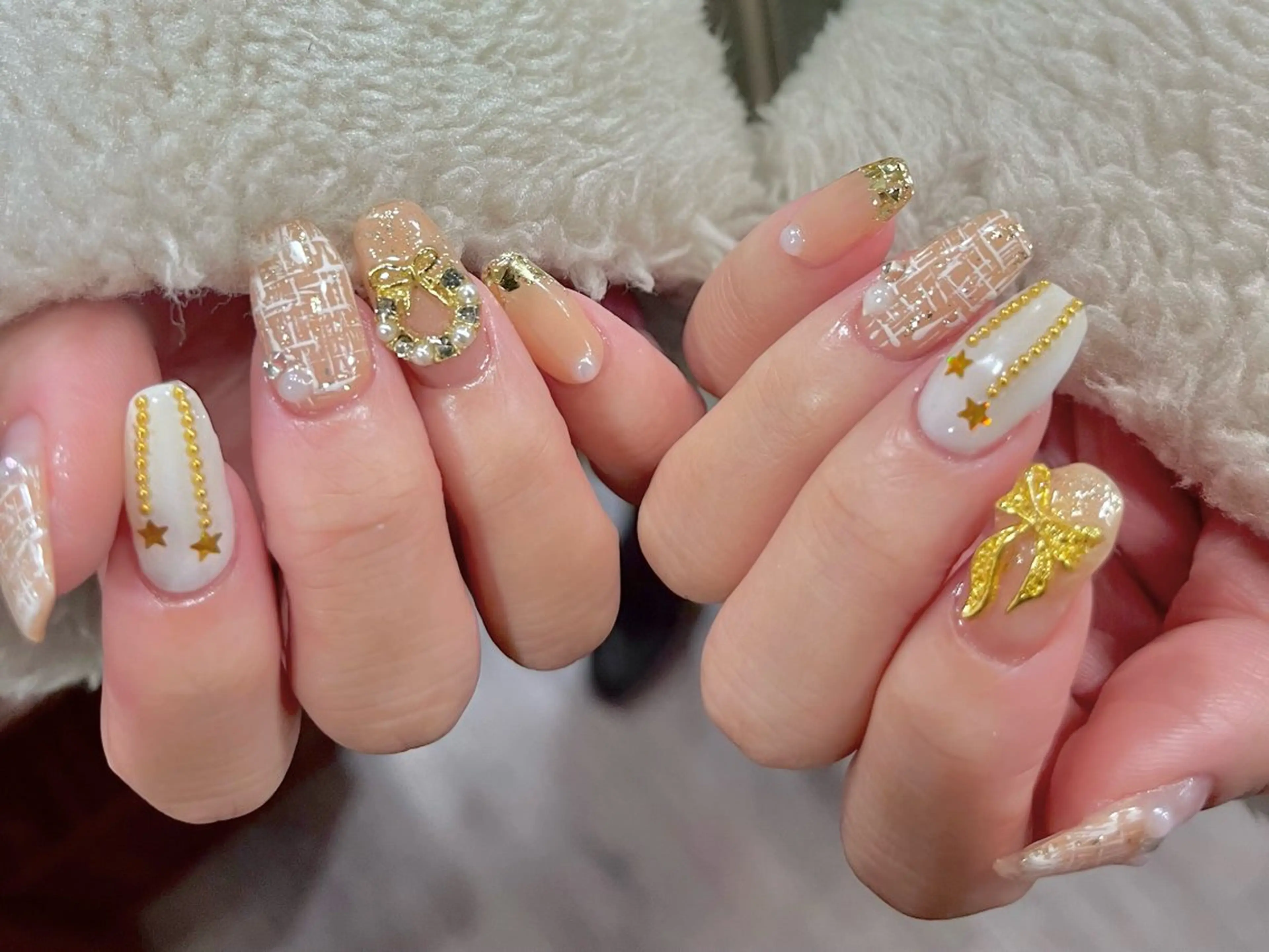 人気No.1✨10本アート💅 ミニパーツつけ放題💎丁寧ケア、オフ付¥10000→¥8000の写真