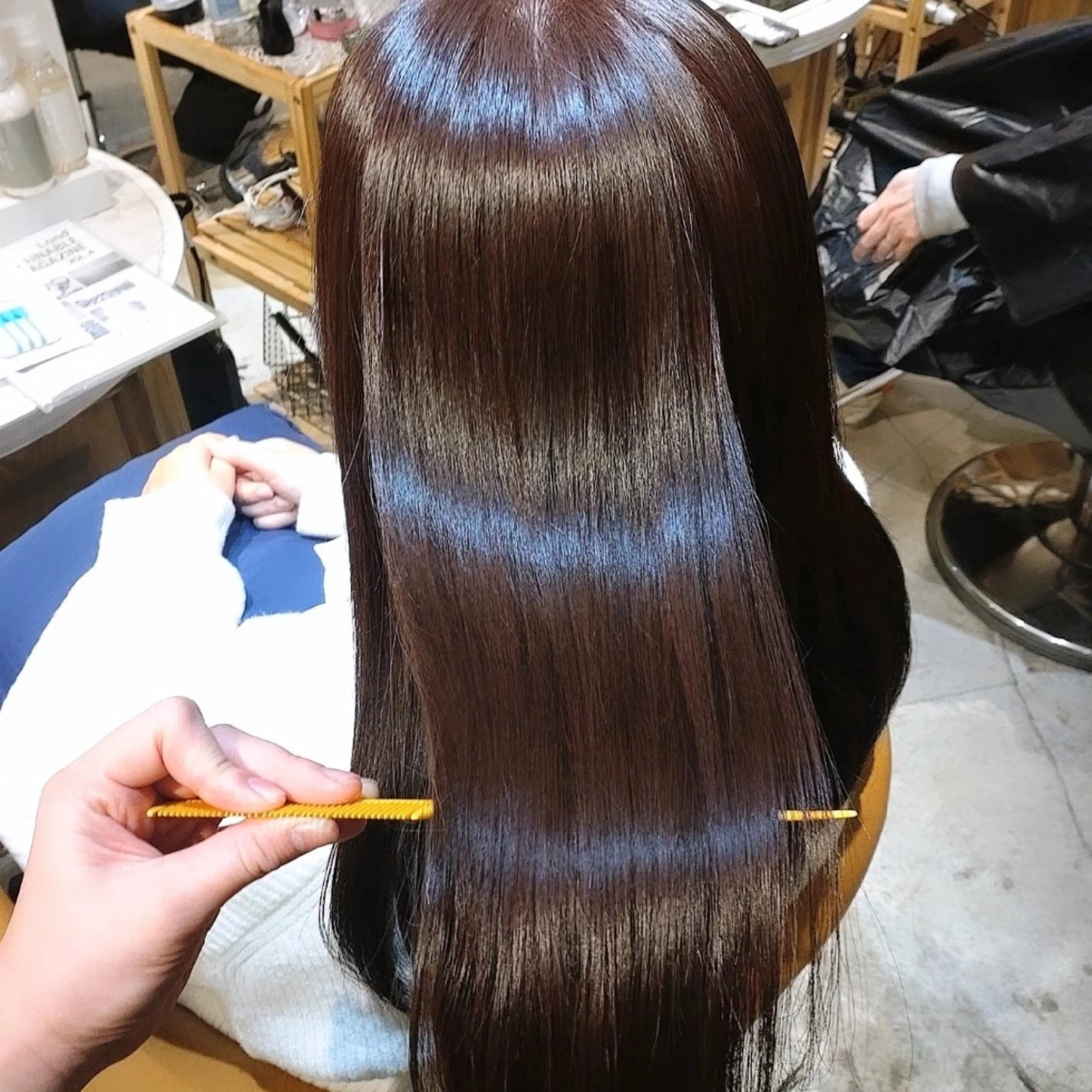 ロング 髪質改善 縮毛矯正 カット ヘアカラー 縮毛矯正 トリートメント 縮毛矯正/レイヤー 💎やまもとちひろのヘアスタイル