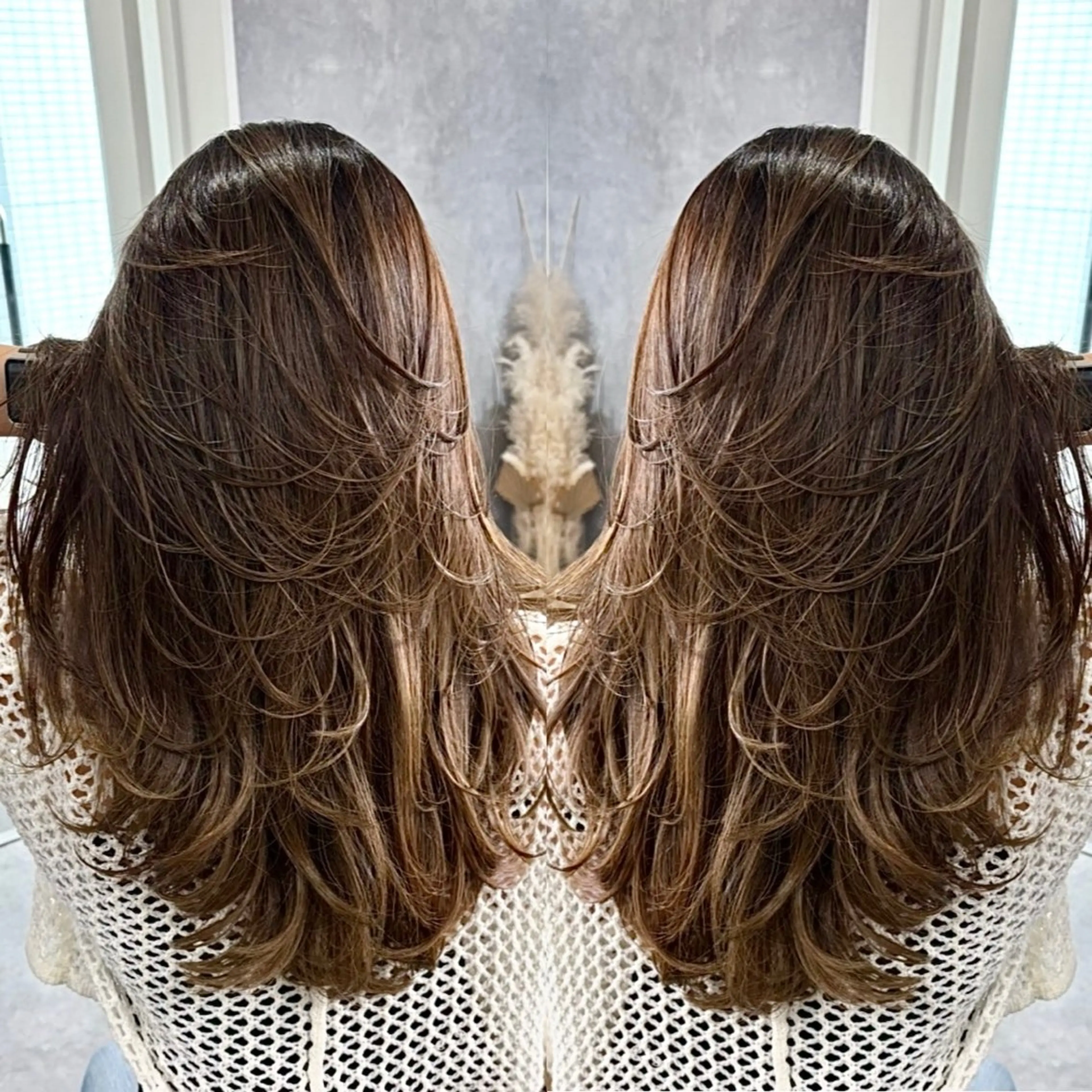 人気No.1圧倒的艶感⭐️カット+髪質改善inケアカラー+リンゴ幹細胞Tr🍎￥14800の写真