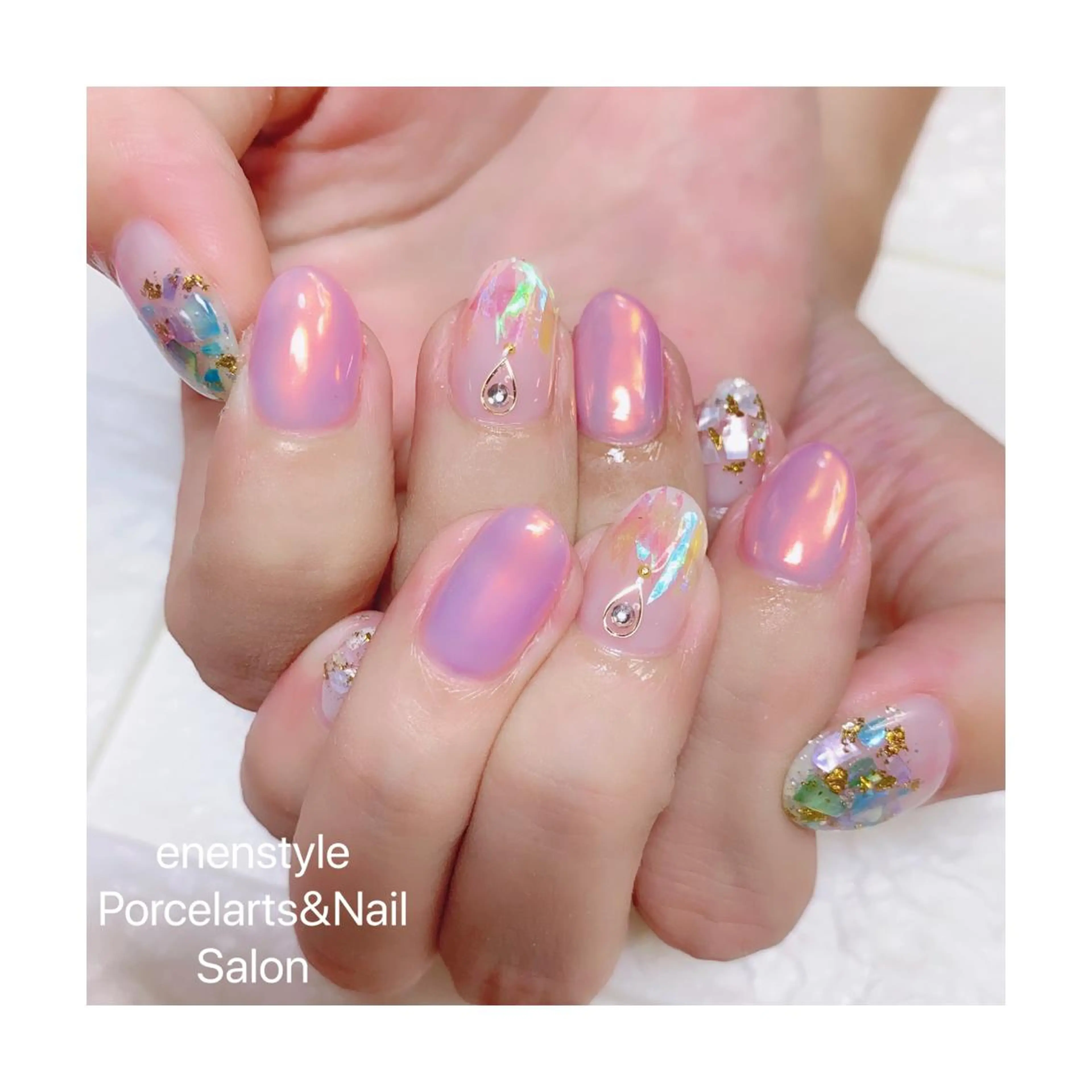 ミディアム ネイル ハンドネイル 👑enen style👑のネイルデザイン